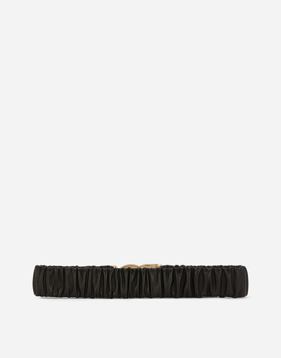 Dolce & Gabbana Elasticated and gathered nappa leather belt with DG logo outlook