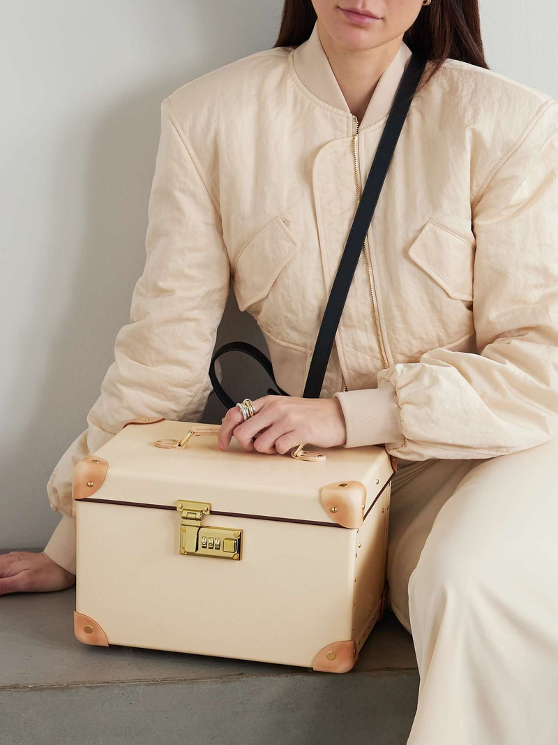 Globe-Trotter Safari leather-trimmed cosmetics case outlook