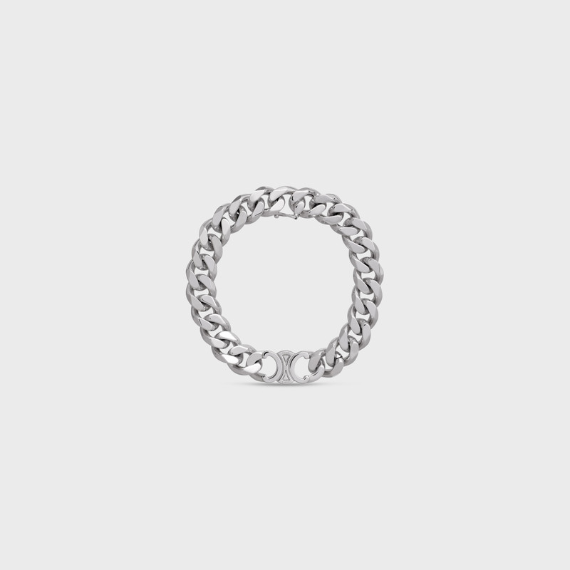 Triomphe Gourmette Bracelet in Brass with Rhodium Finish 1