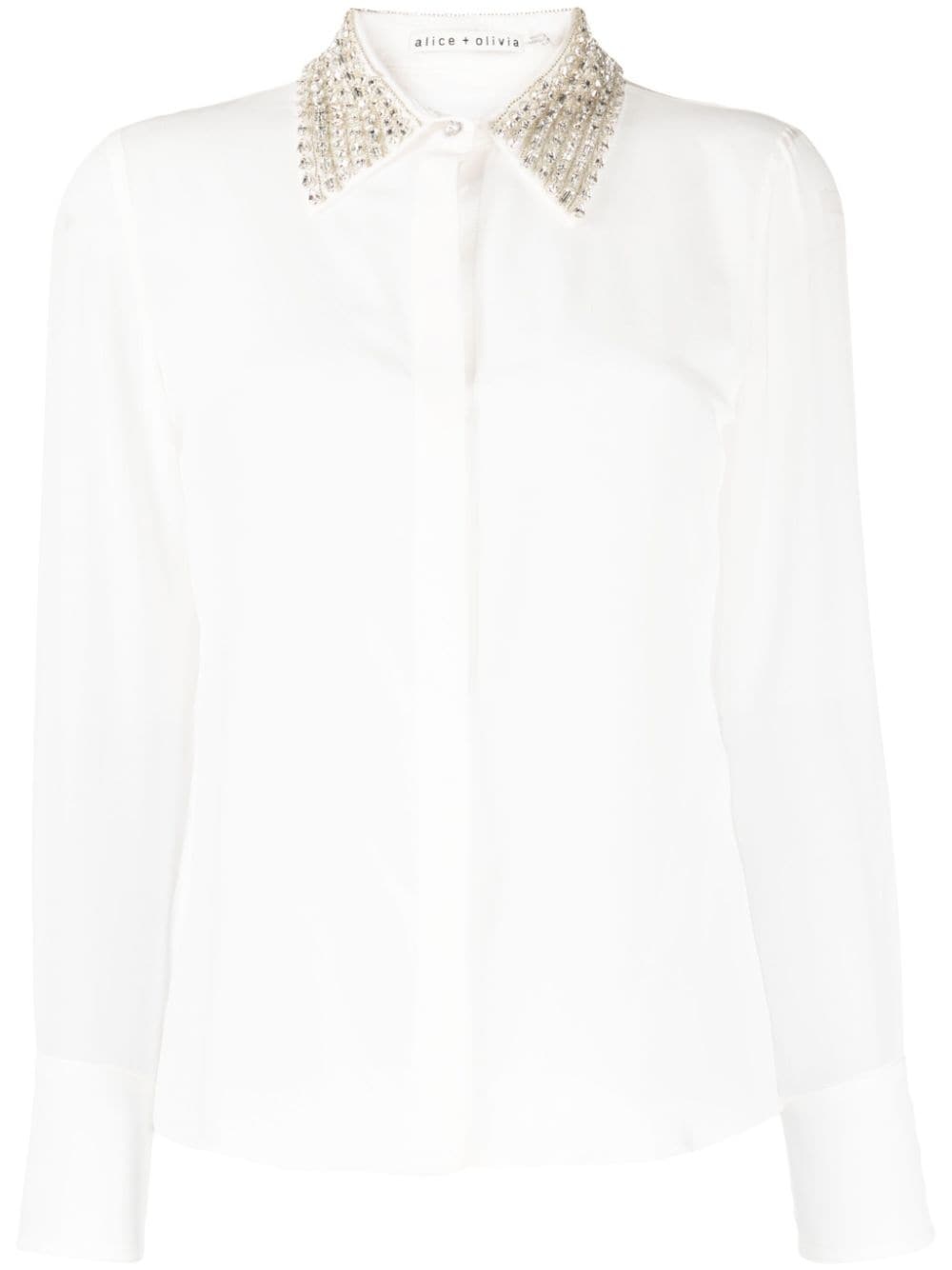 Willa crystal-embellished silk shirt - 1