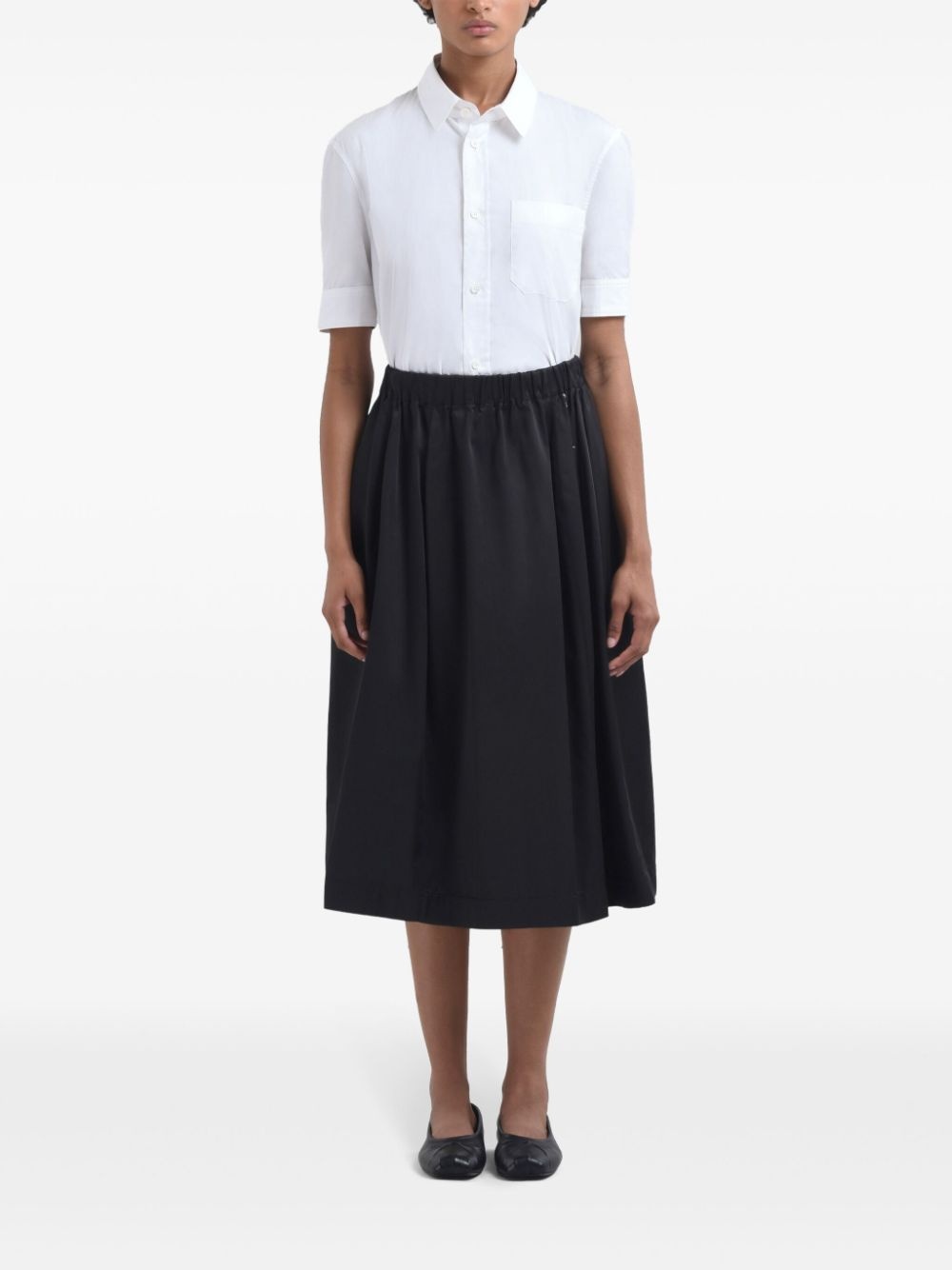 logo-embroidered midi skirt - 2