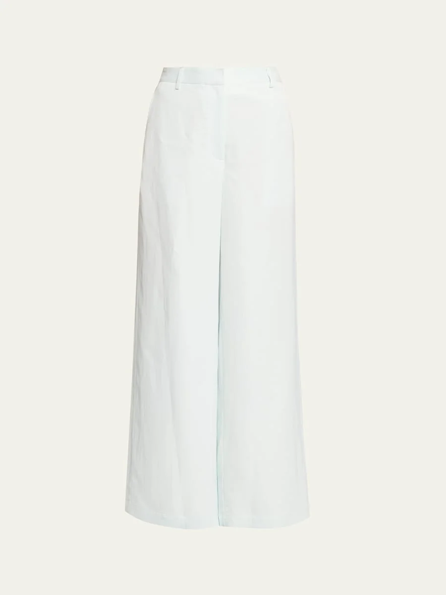 Dylan Pants in Coated Viscose Linen - 1