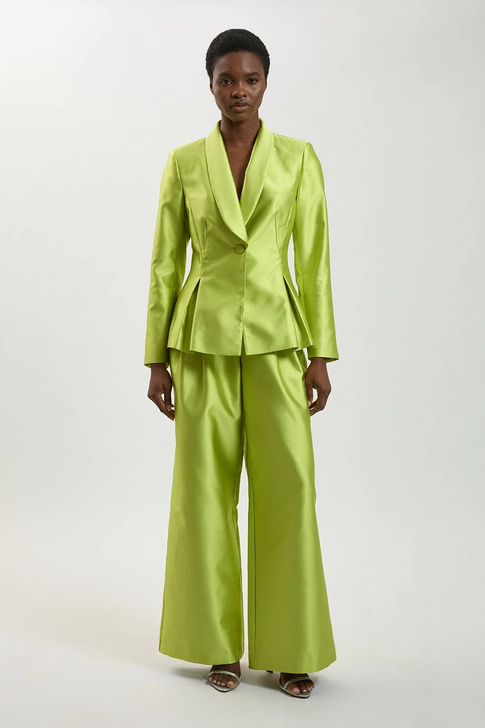 Structured Satin Tailored Trouser - 1