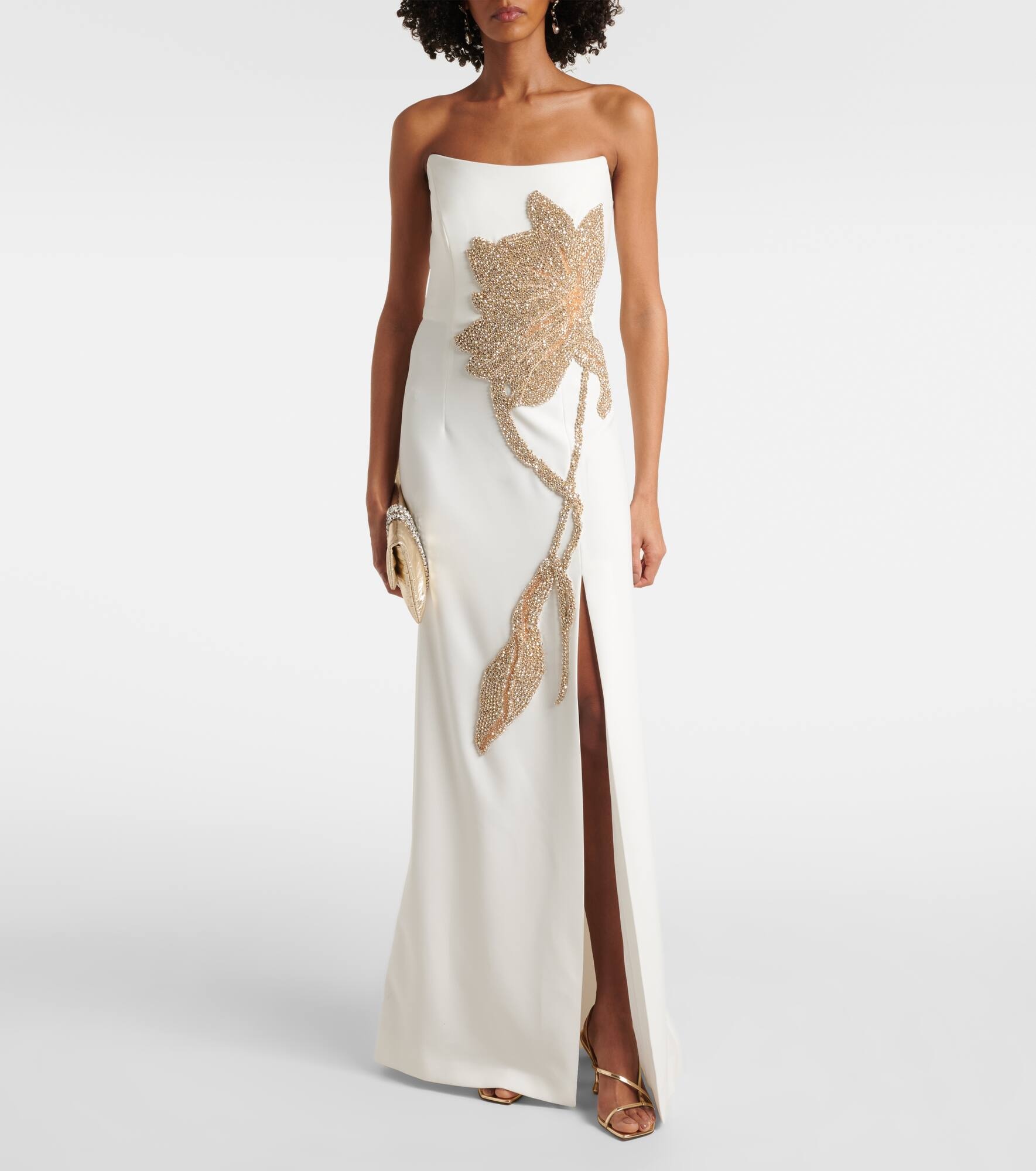 Fara embellished crêpe bustier gown - 2