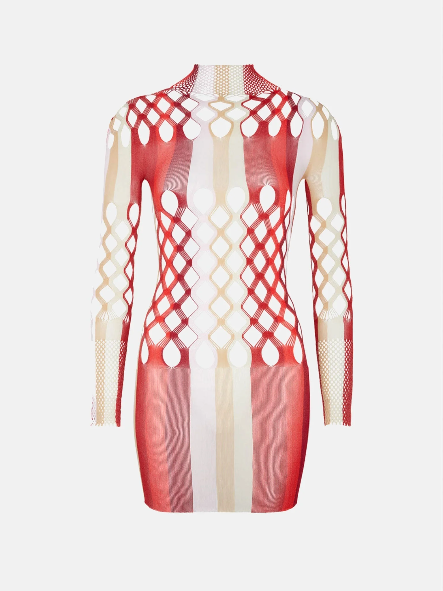 NEPTUNE DRESS BURGUNDY STRIPE - 1