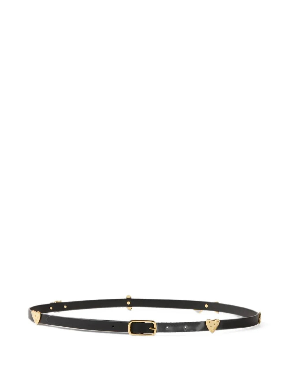 heart-appliqué leather belt - 1
