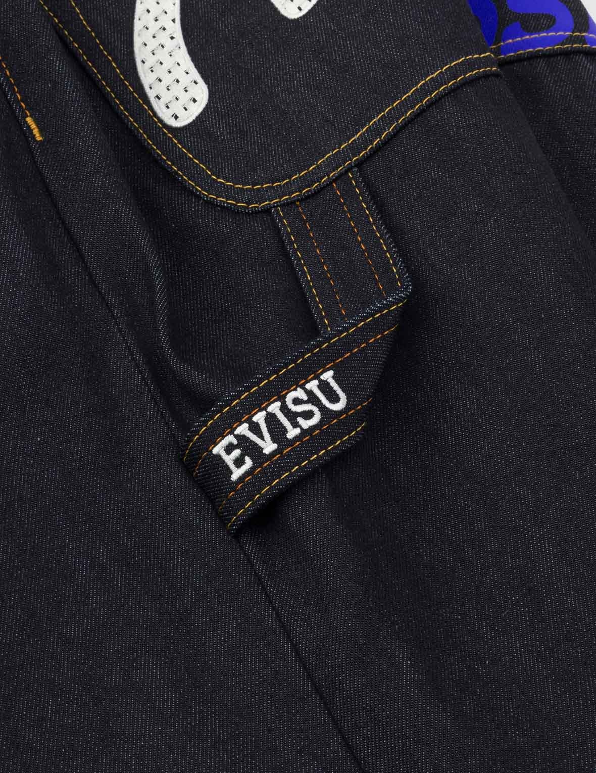 Seagull Embroidery and Slogan Print Regular Fit Denim Shorts - 7