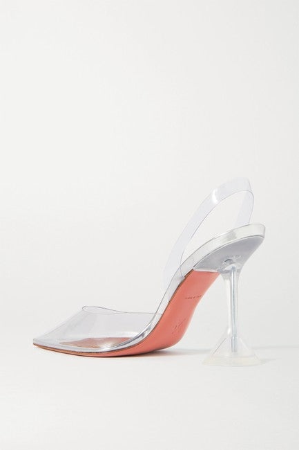 amina muaddi clear slingback