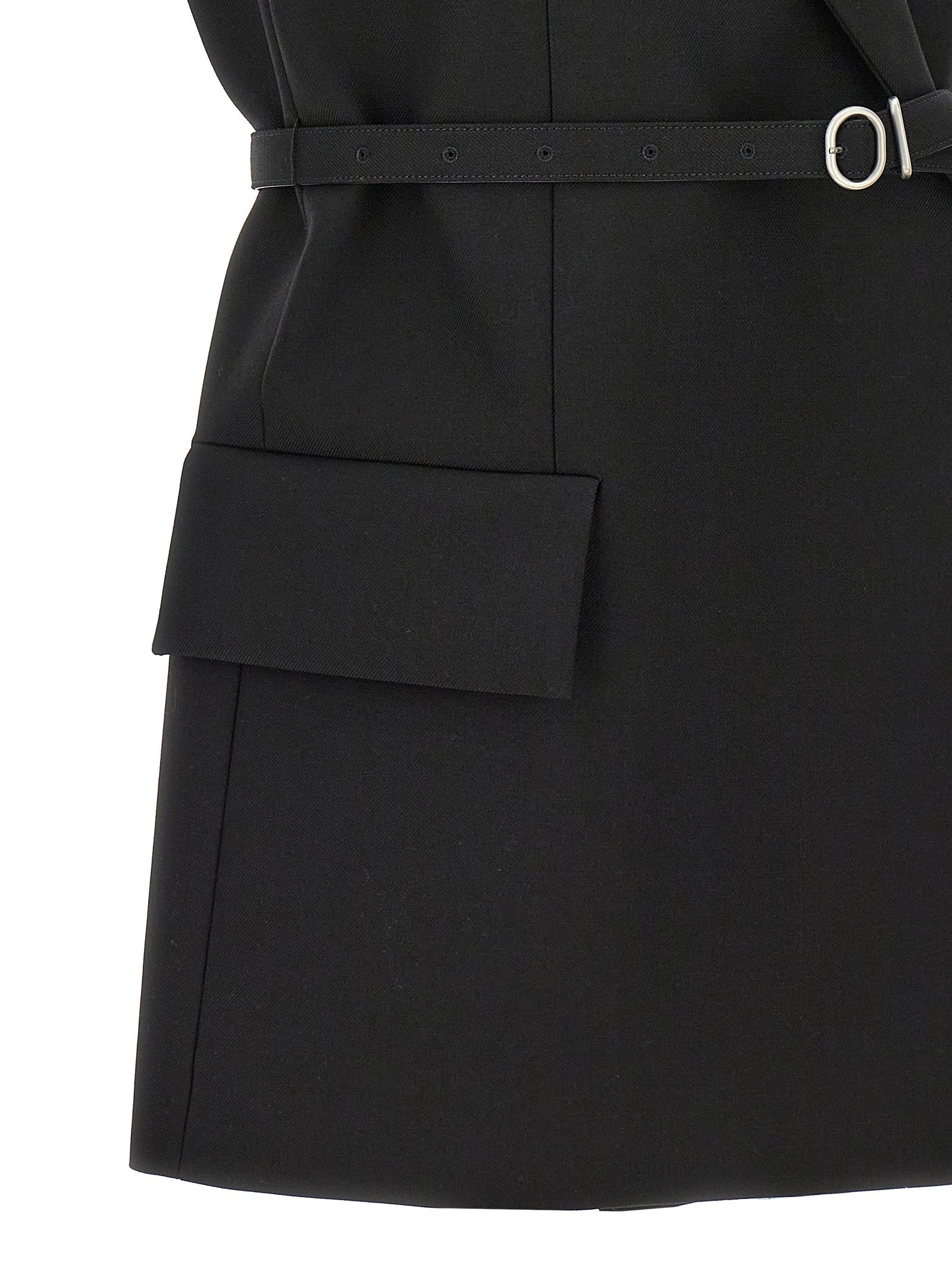 Belt Wool Vest Gilet Black - 4