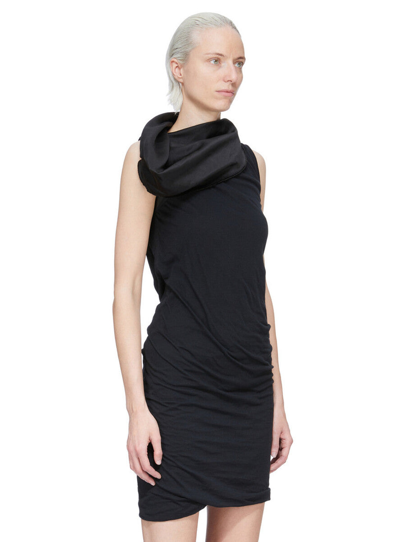drape-neck mini dress 1
