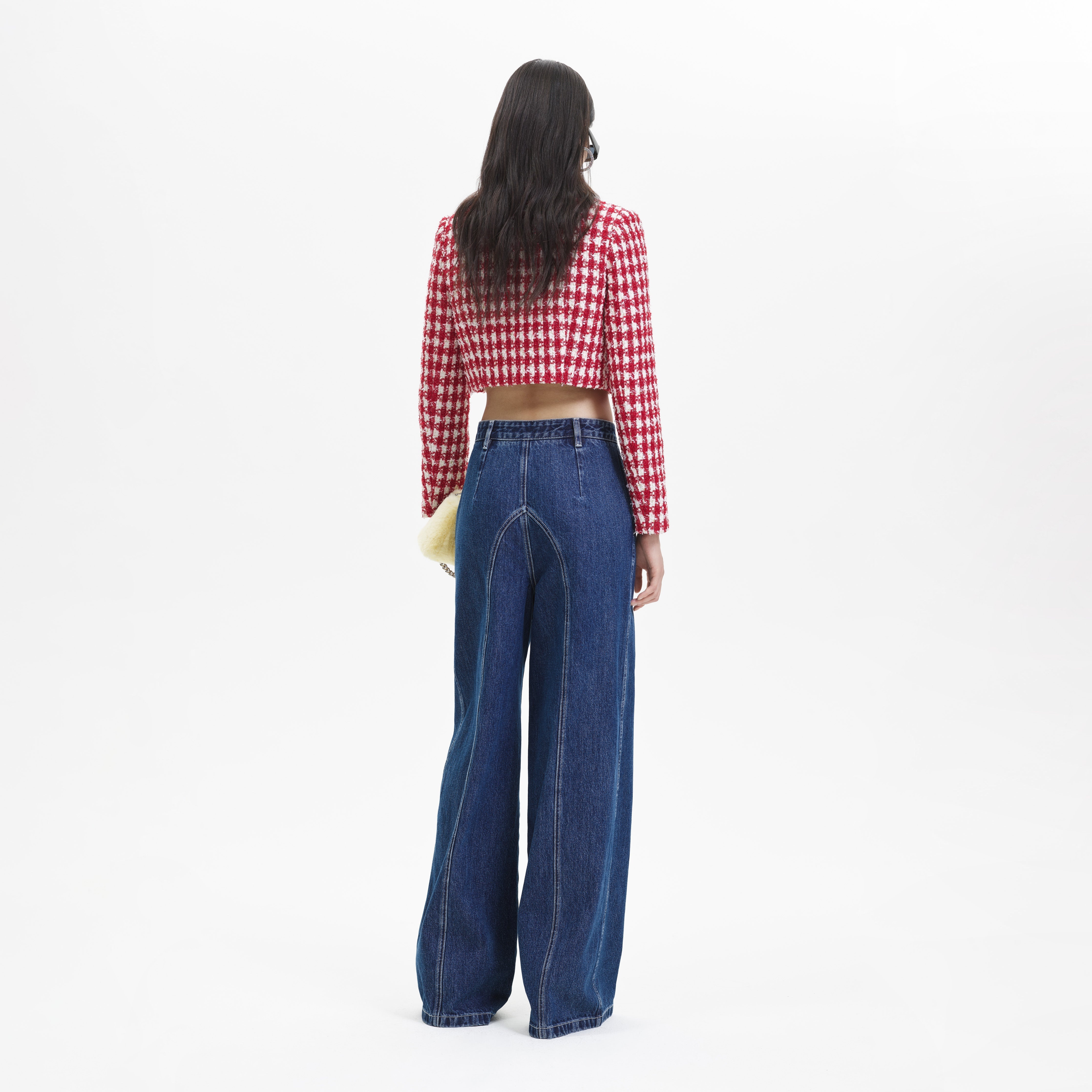 Red Check Boucle Jacket - 3