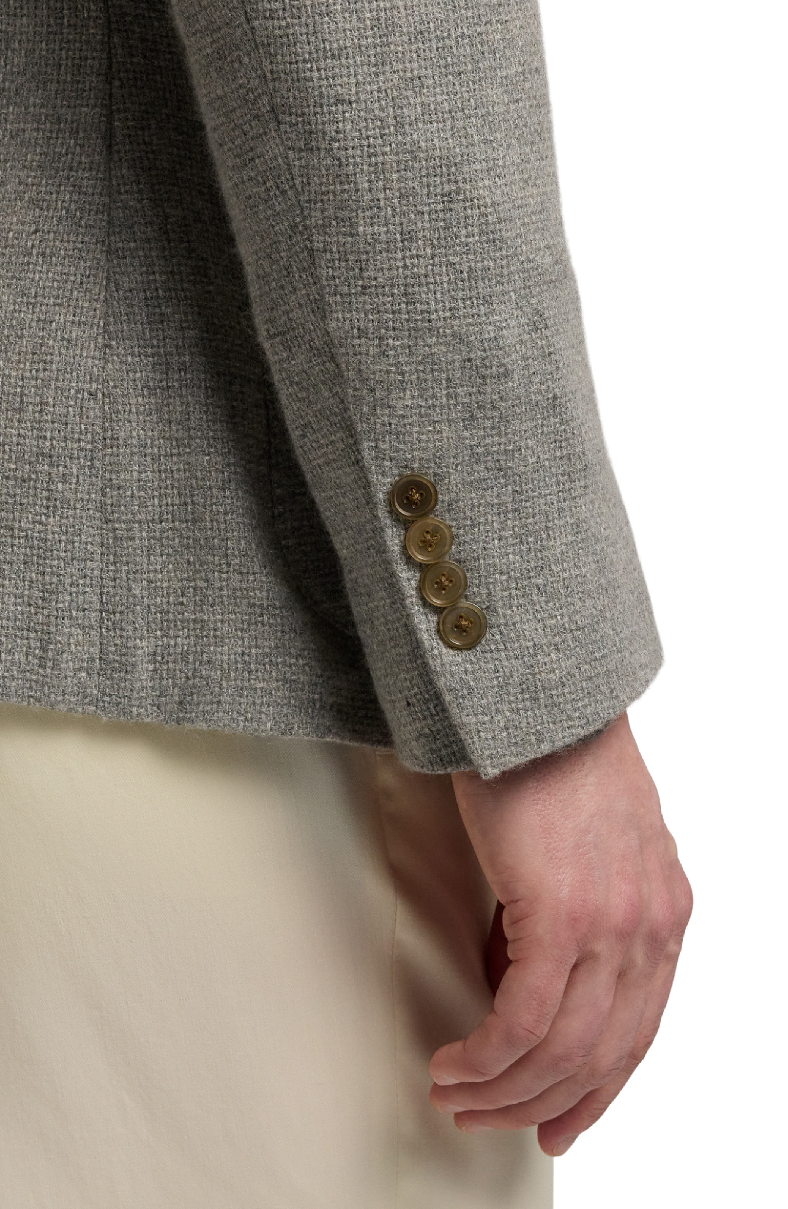 Ralph Lauren Purple Label Hadley Woven Cashmere Sport Coat in Silver Grey at Nordstrom - 4