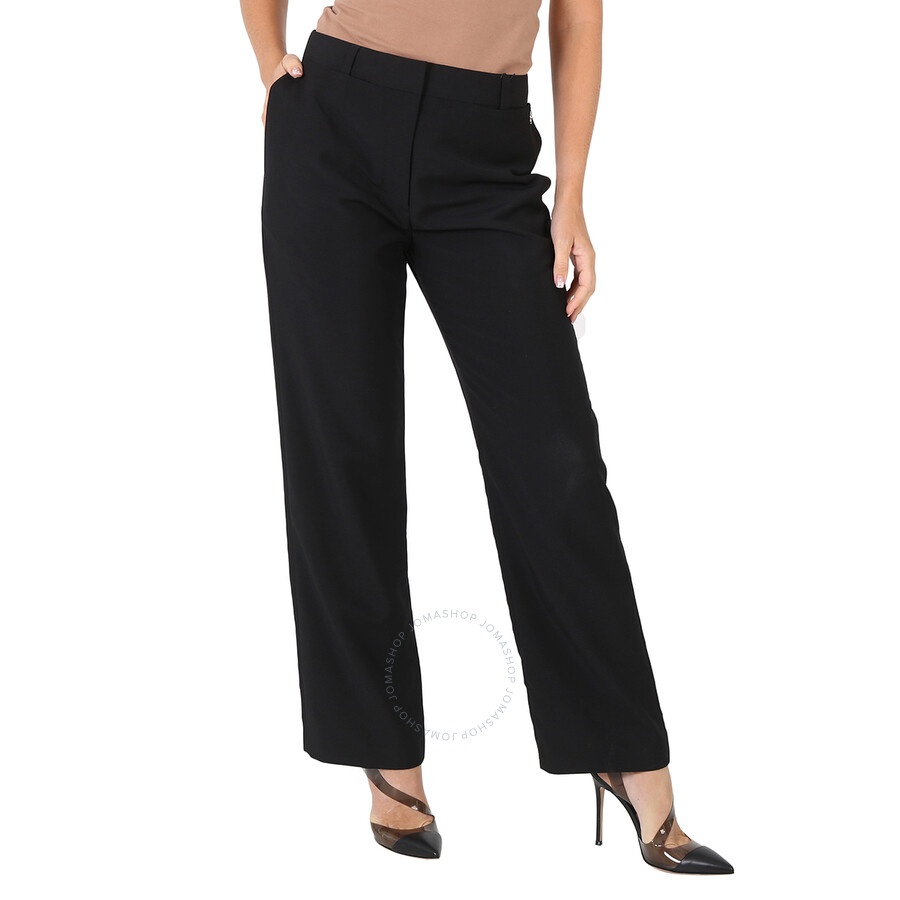Burberry Black Pocket Detail Wool Mohair Tailored Trousers - 3