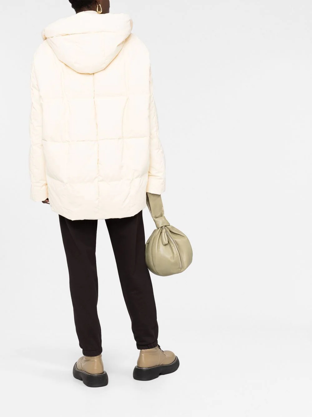 padded zip-up cotton hooded coat - 4