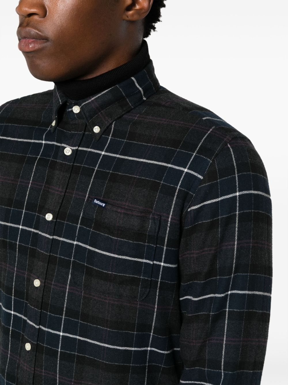 check-pattern chest-pocket shirt - 6