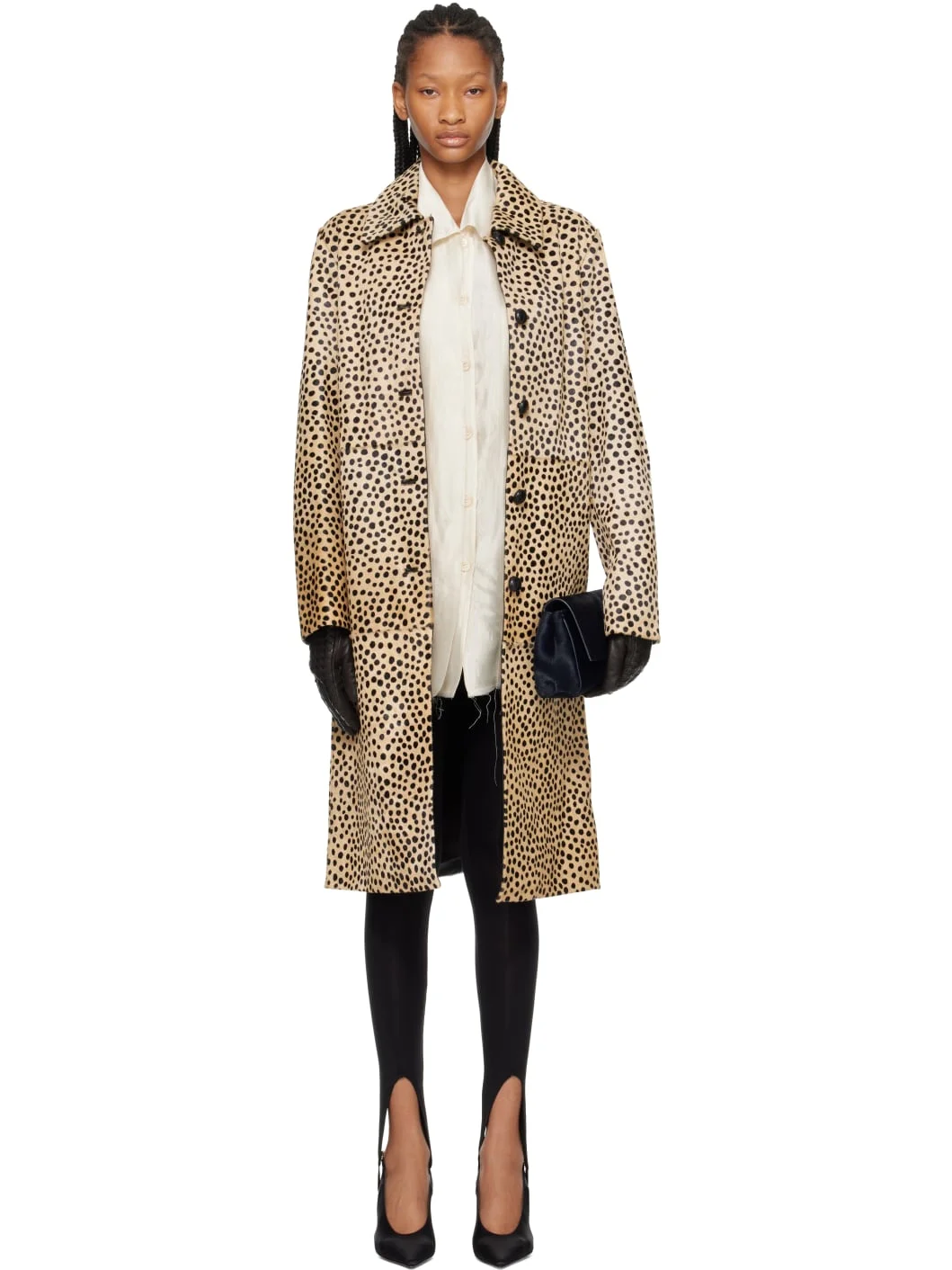 Tan Cheetah Pony Hair Coat - 1