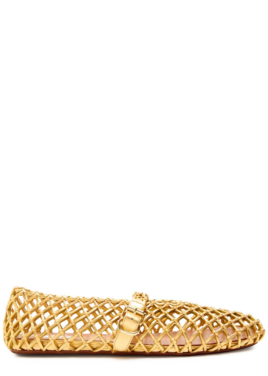 Alaïa Braided Metallic Leather Ballet Flats - 1