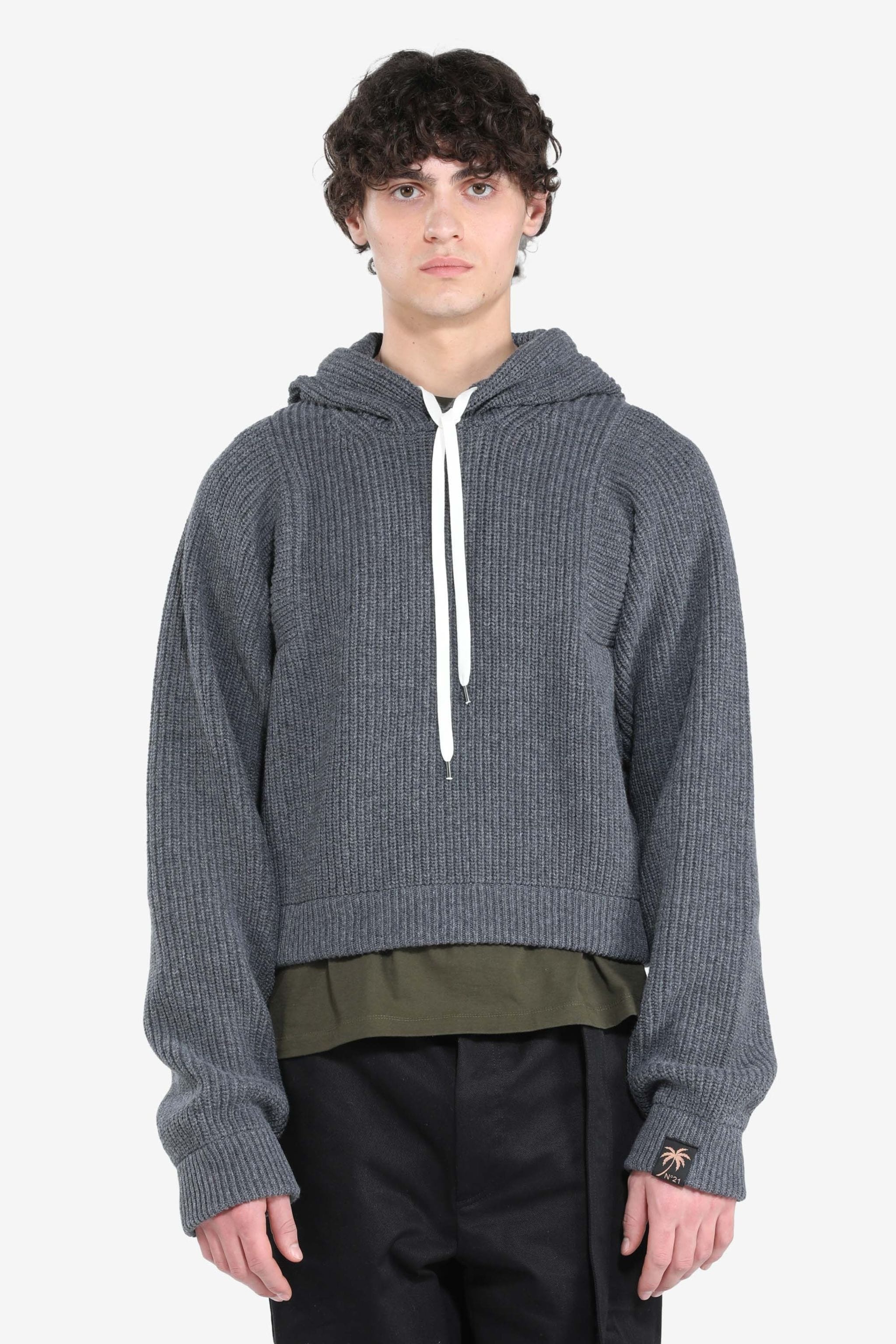 HOODED WOOL SWEATER - 1