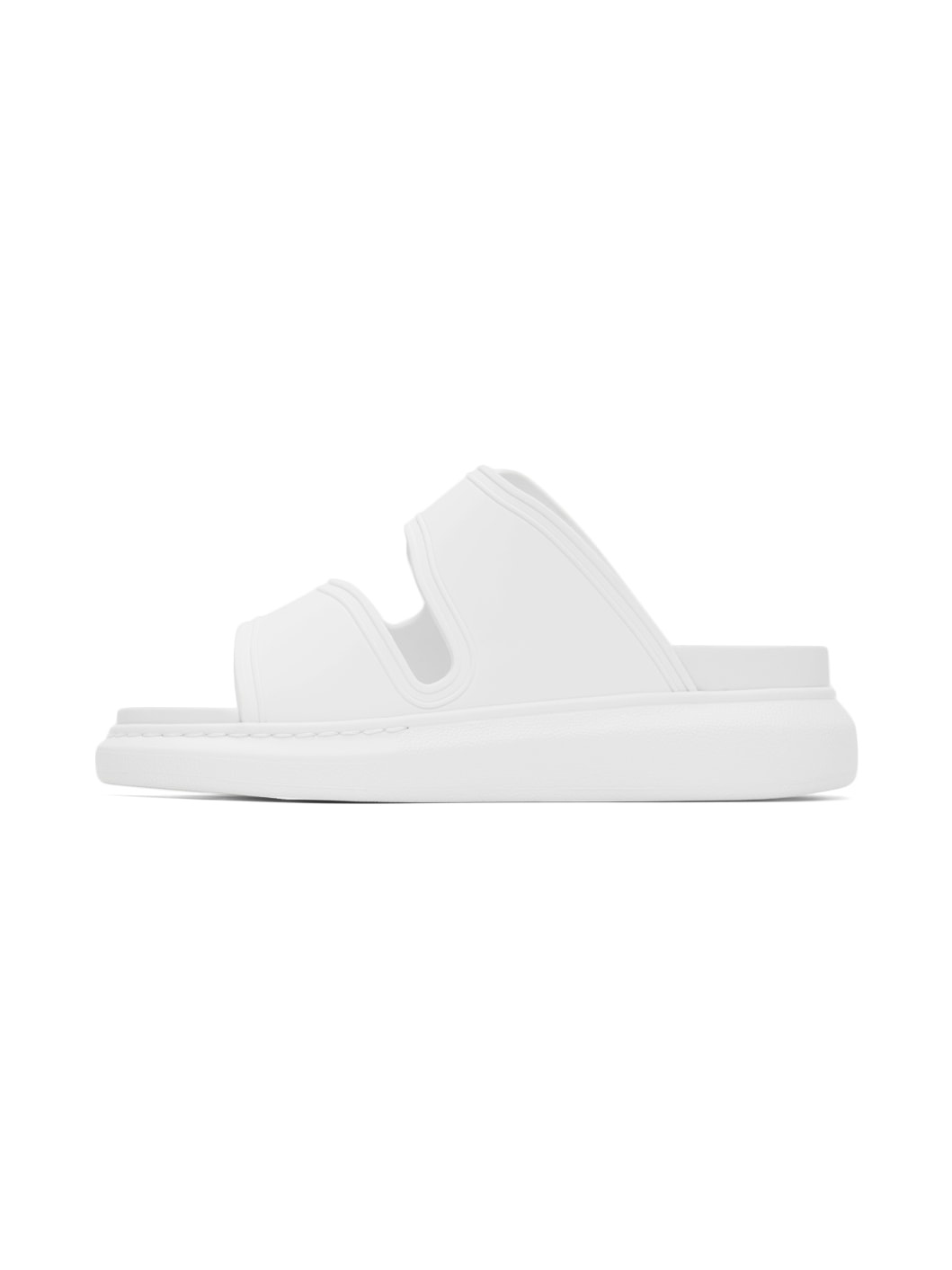 White Hybrid Slide Sandals - 3