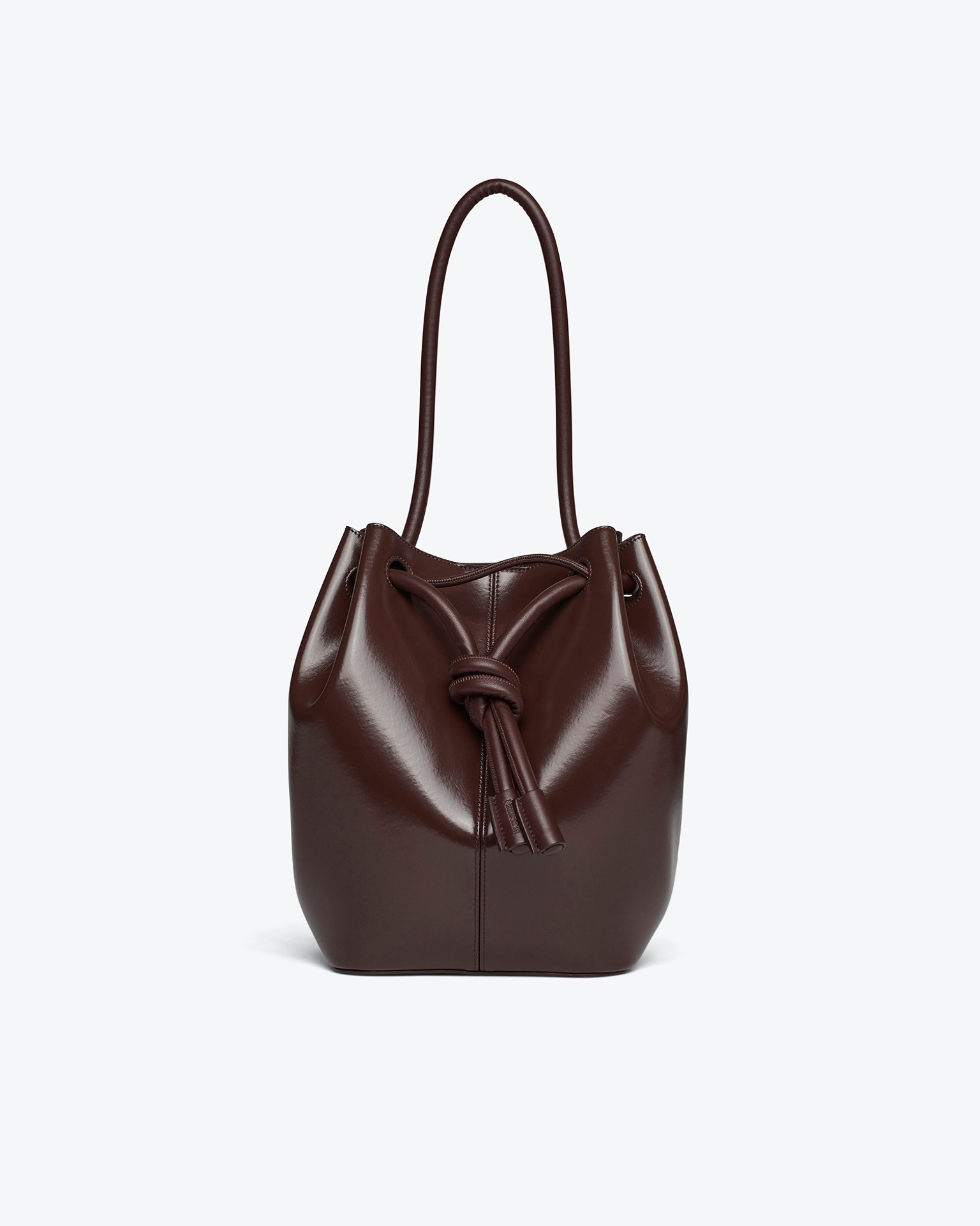 ELONGATED BUCKET MEDIUM - Alt-nappa bucket bag - Coffee bean - 1