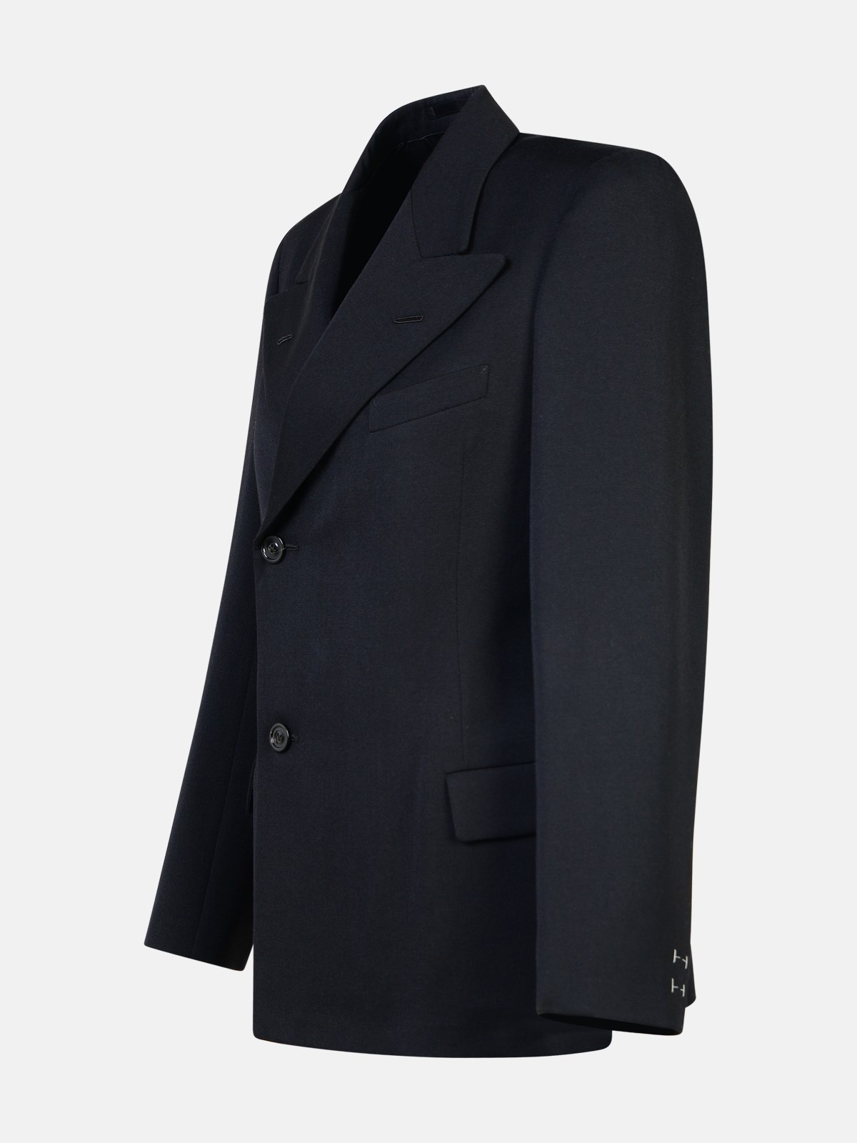 BLACK WOOL BLAZER - 2