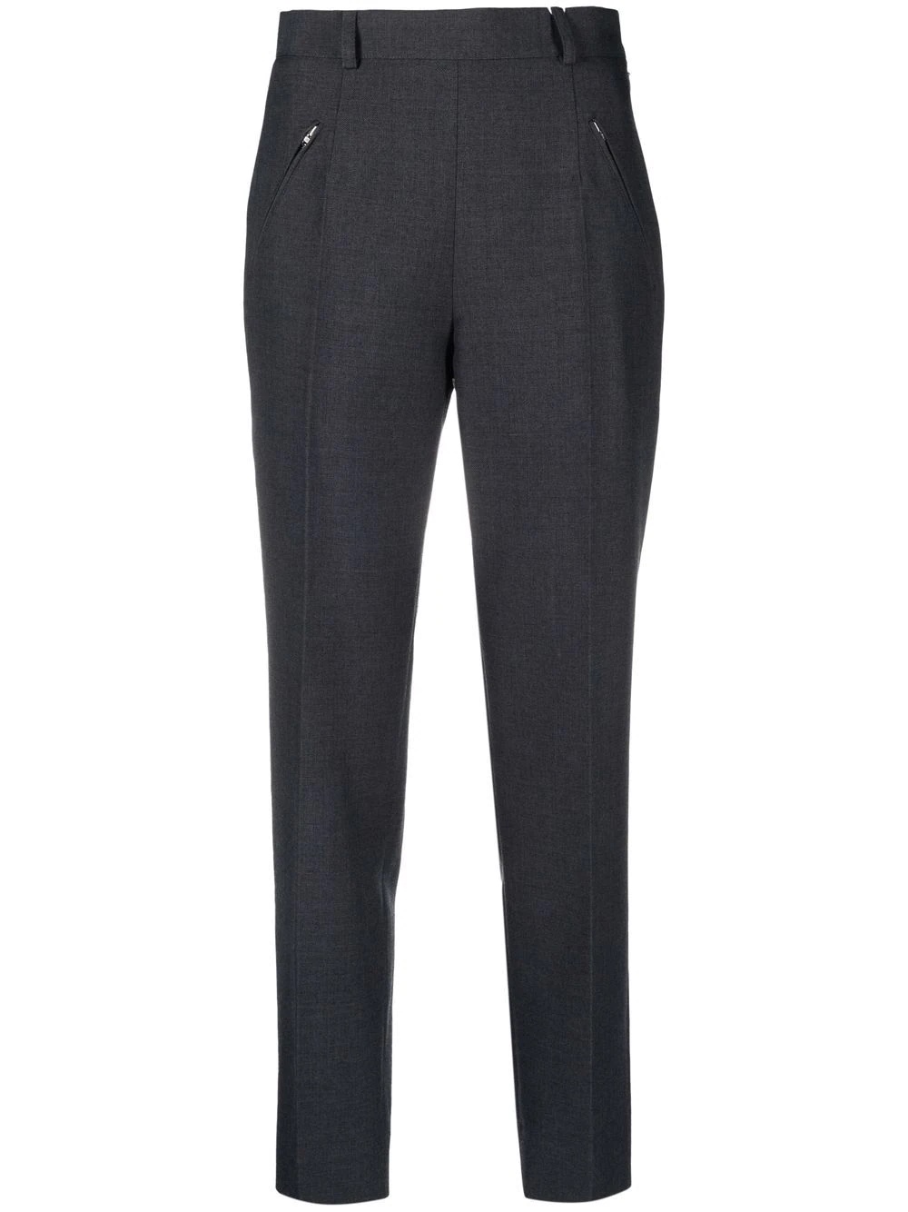 high-waisted slim-fit trousers - 1