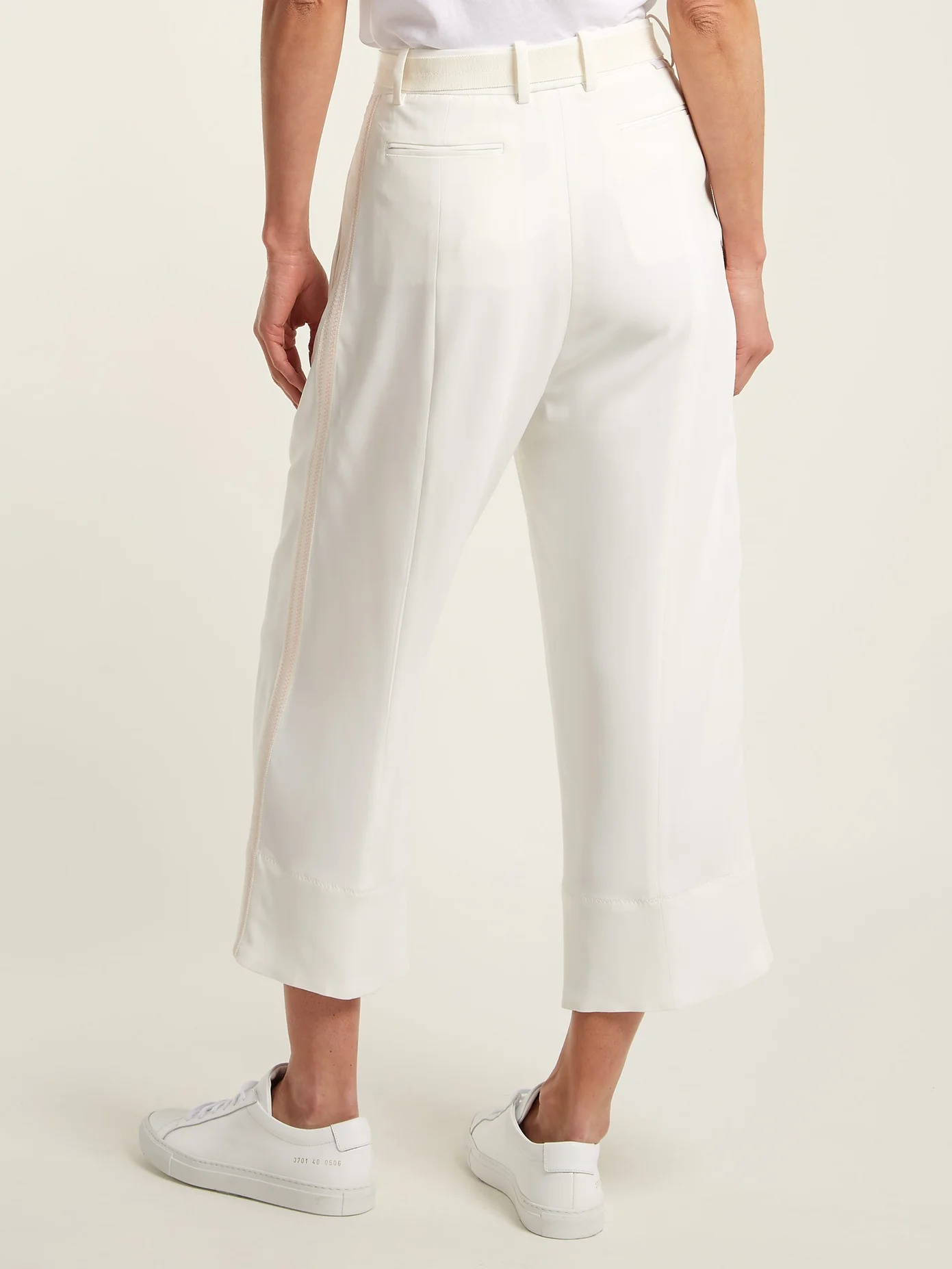 High-rise crepe cropped trousers - 3