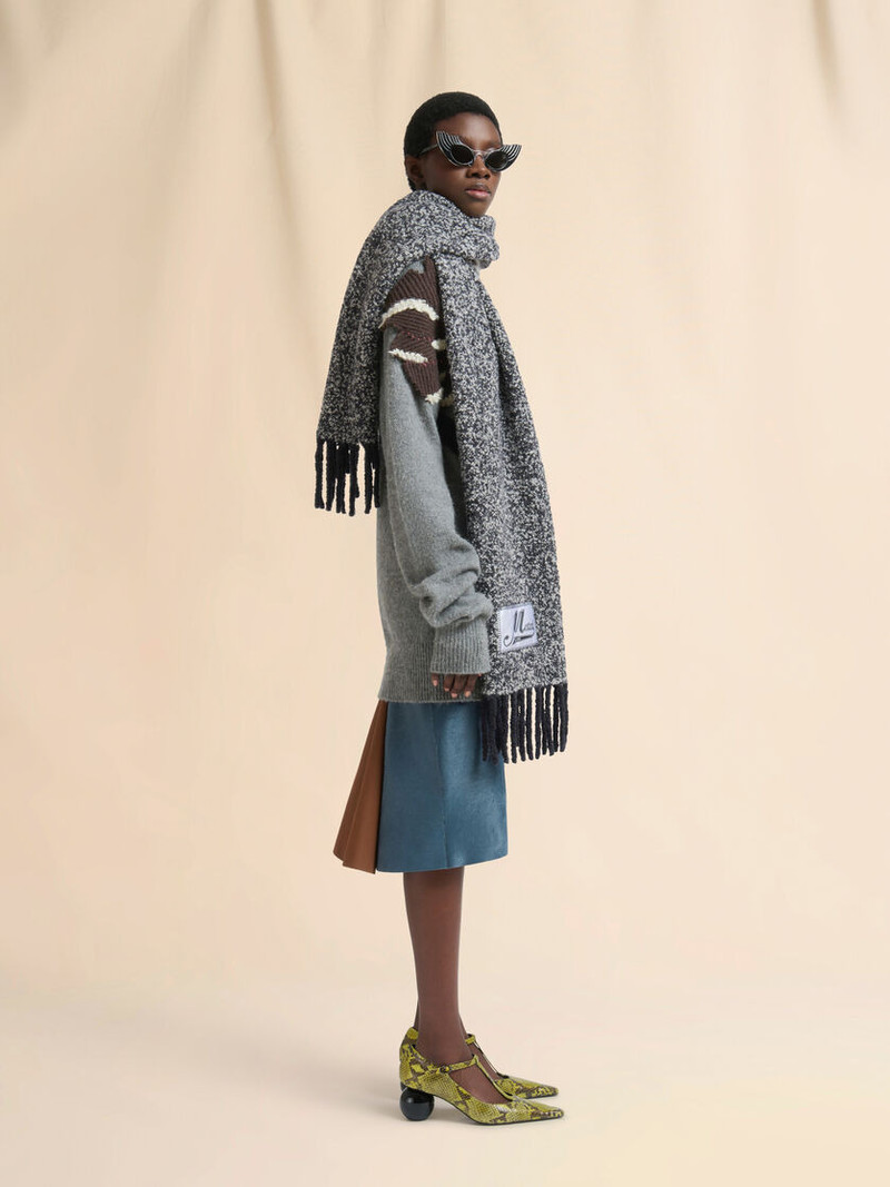 Marni GRAY BOUCLÉ ALPACA SCARF outlook