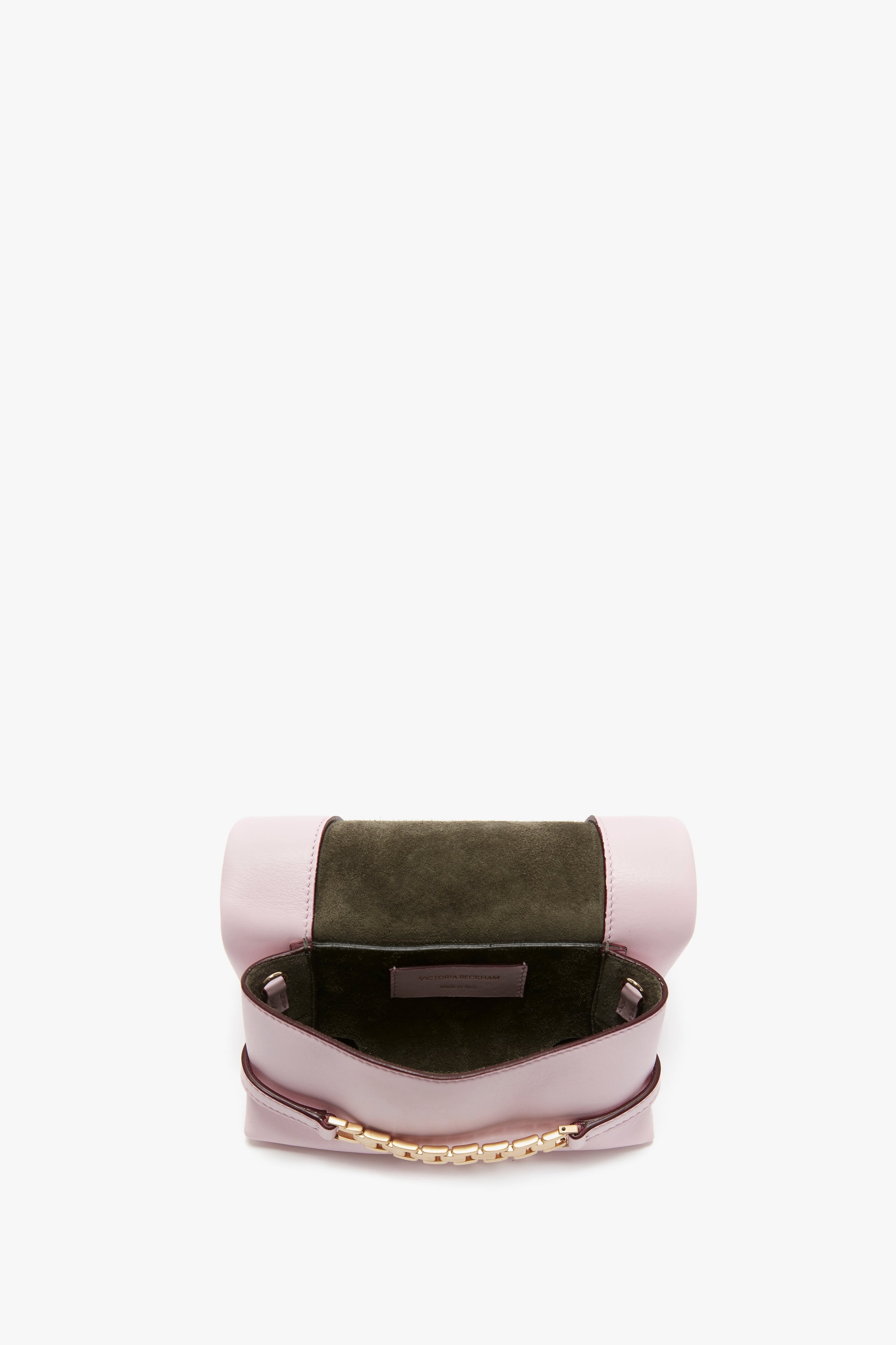 Mini Chain Pouch With Long Strap In Orchid Leather - 6