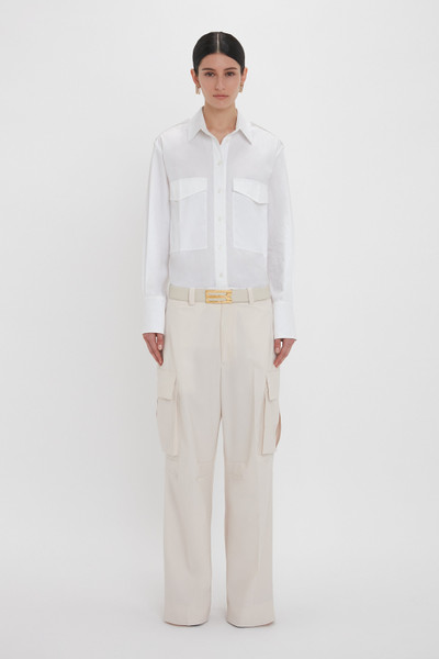 Victoria Beckham Relaxed Cargo Trouser In Bone outlook