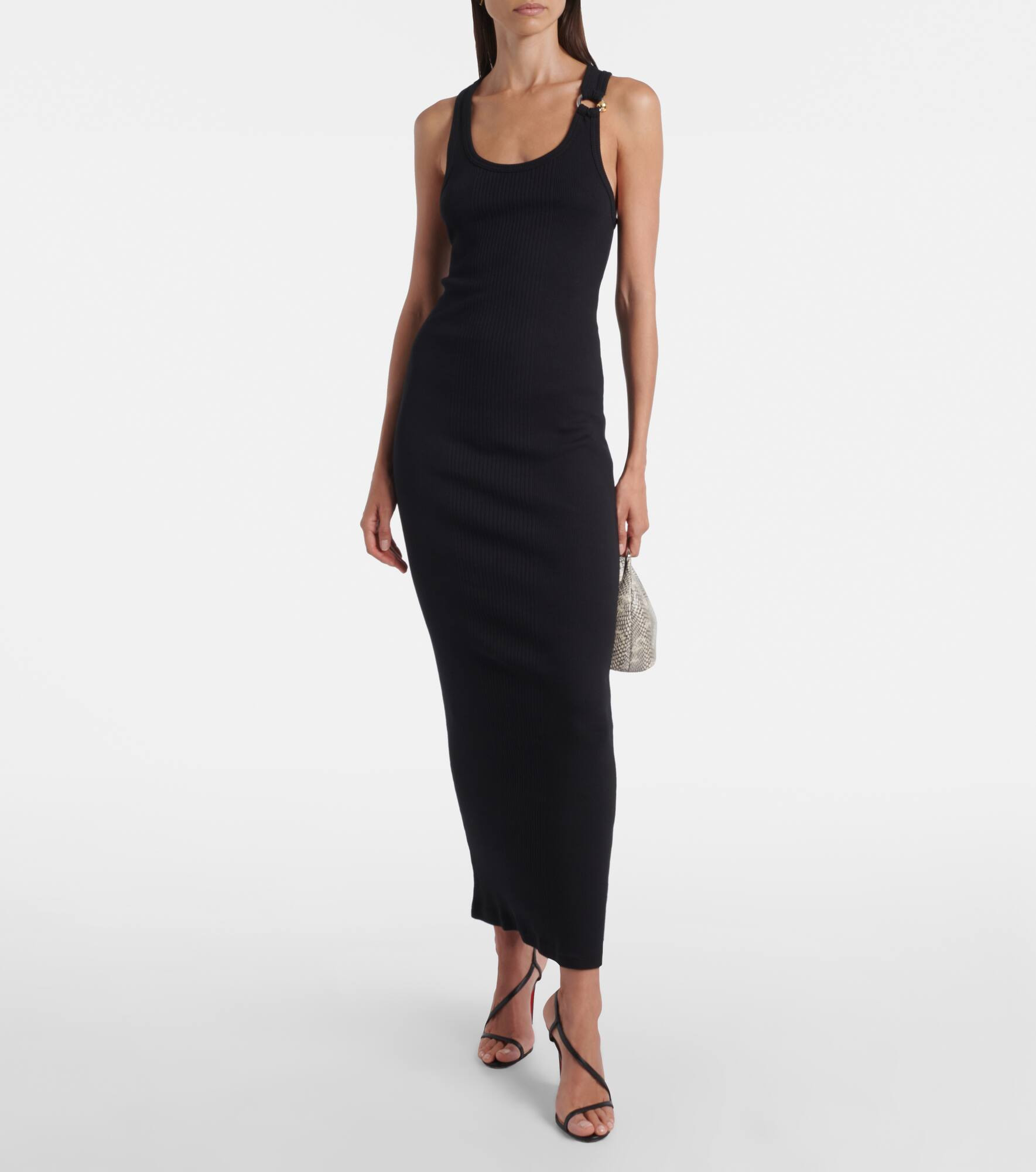 Piercing cotton jersey maxi dress - 2