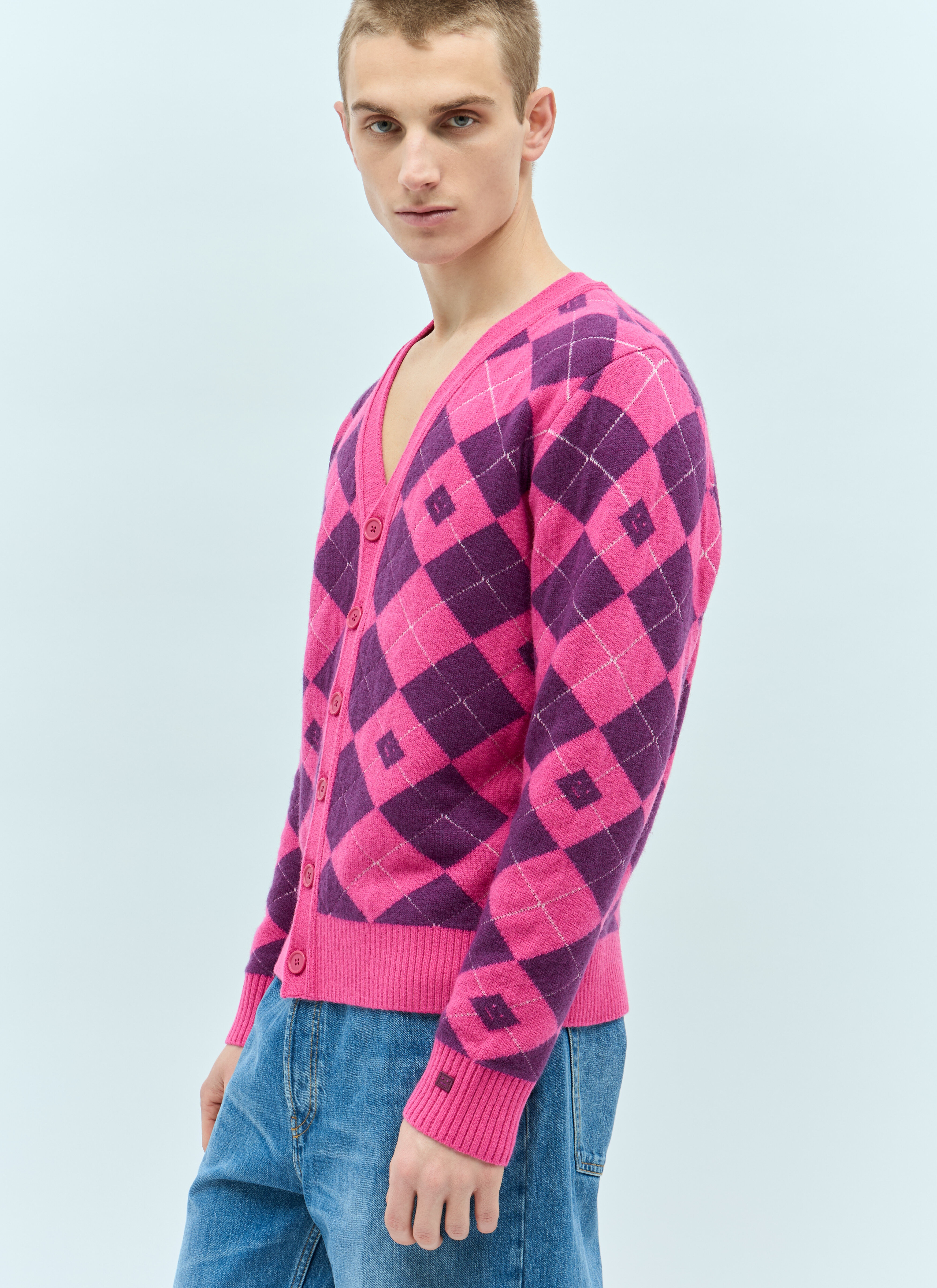 Argyle Jacquard Cardigan - 1