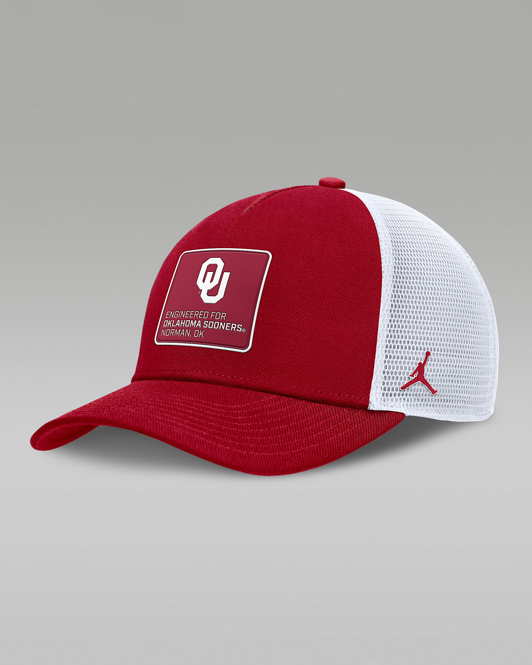 Oklahoma On-Field Rise Engineered Men's Jordan Brand College Trucker Adjustable Hat - 1