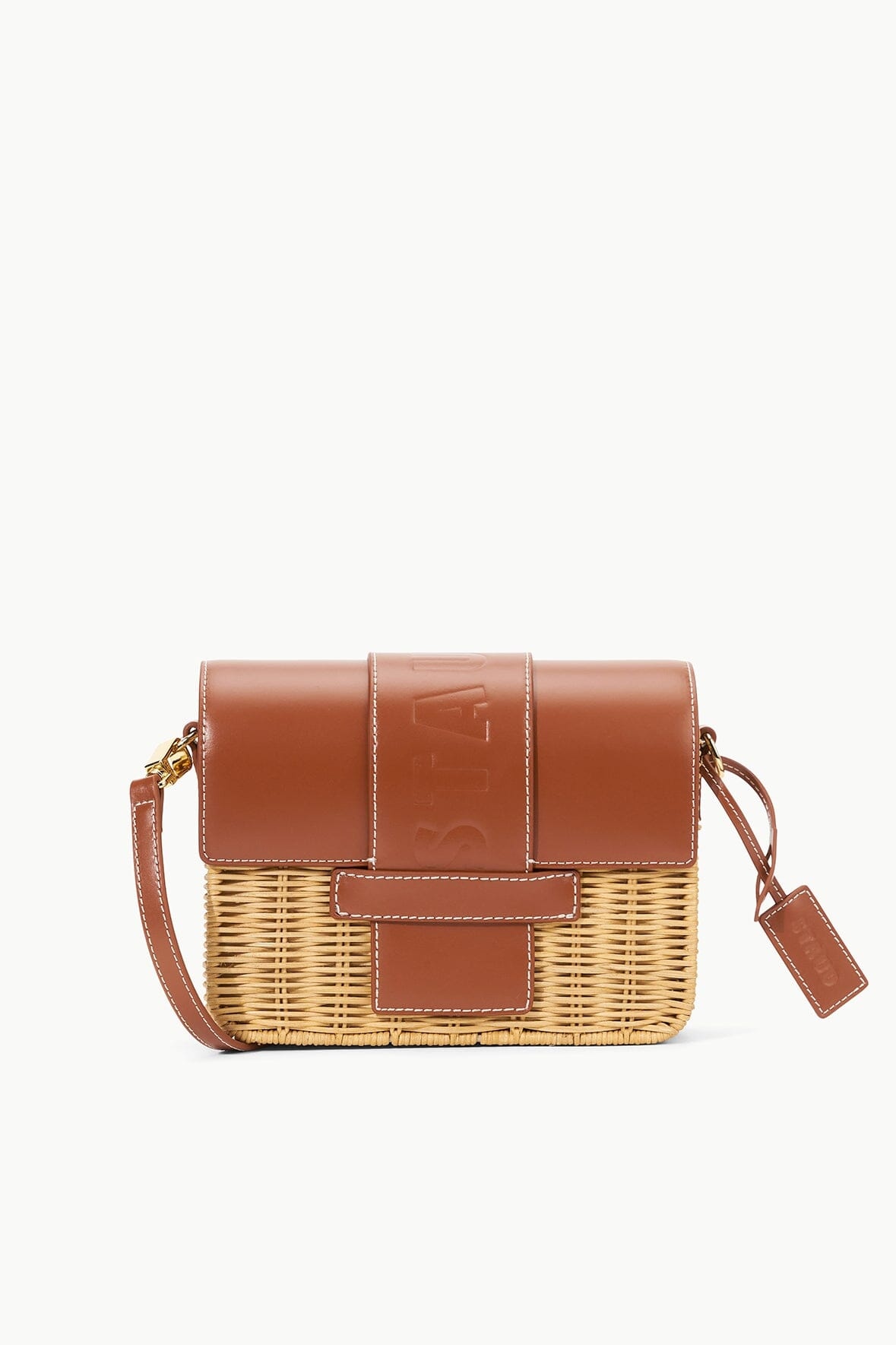 STAUD CHARLI WICKER CROSSBODY BAG NATURAL - 3
