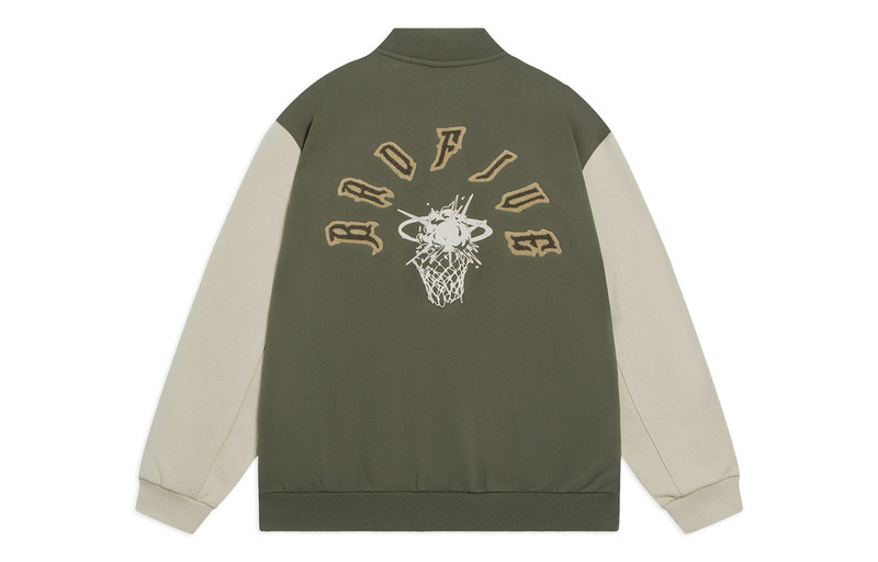Li-Ning Li-Ning BadFive Graphic Baseball Jacket 'Army Green' AJDT043-5 outlook