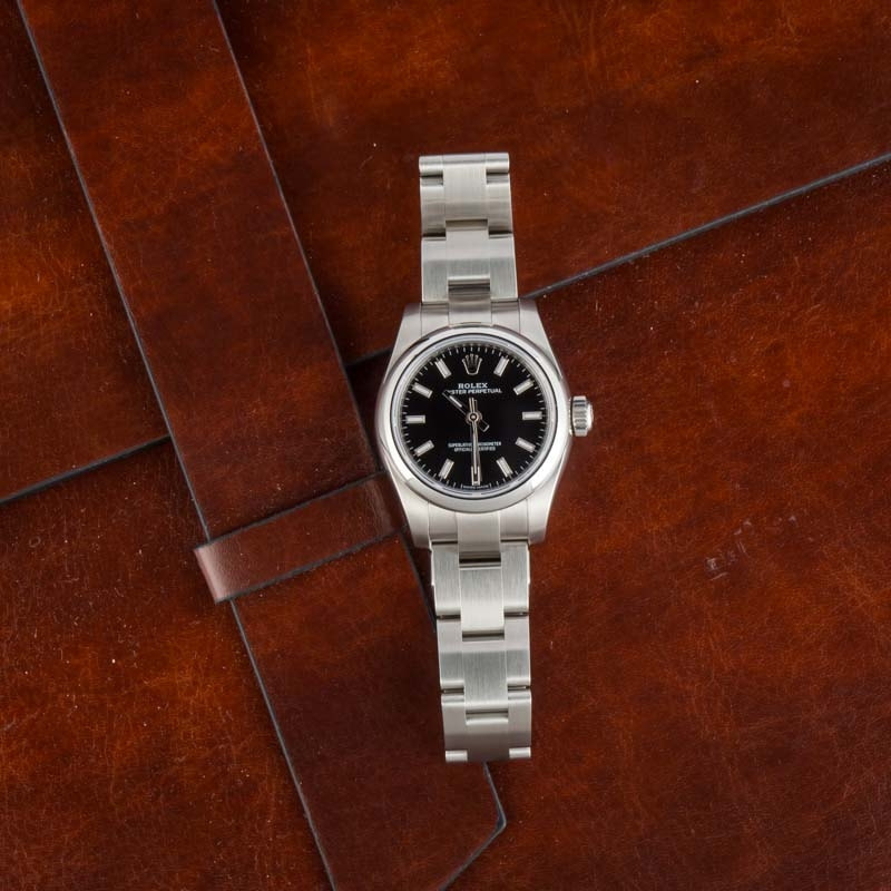 Ladies Rolex Oyster Perpetual 26 Ref 176200 Black Dial - 5