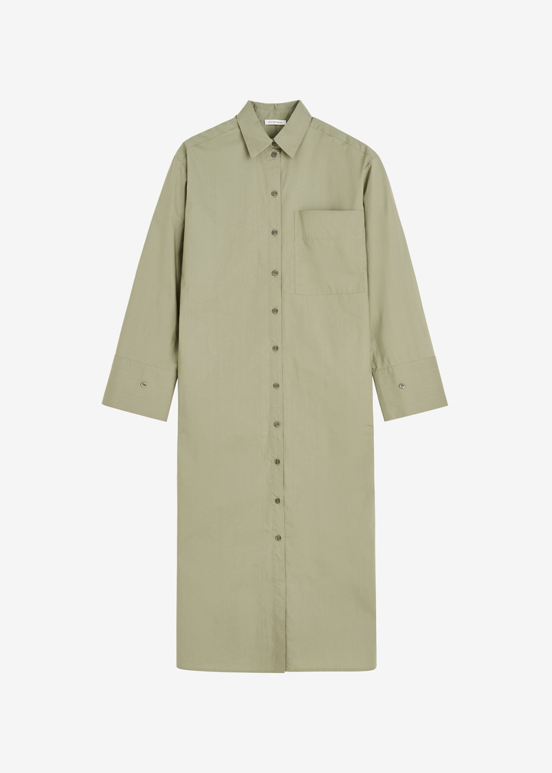 By Malene Birger Perroti Cotton Maxi Dress - Deep Lichen Green 1