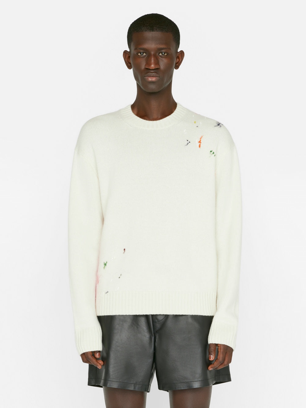 Color Spray Sweater in Off White Multi - 3