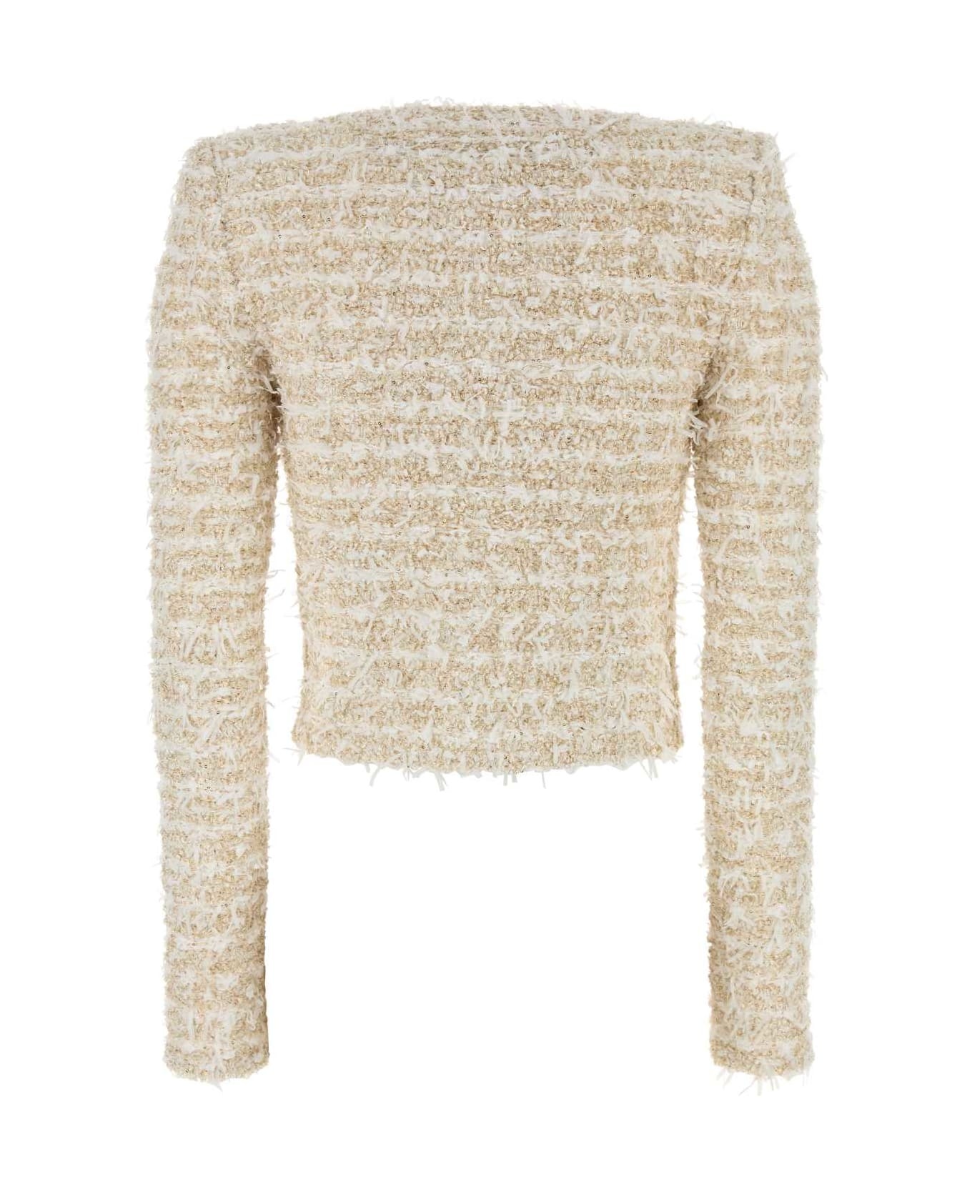 Two-tone Tweed Blazer - 2