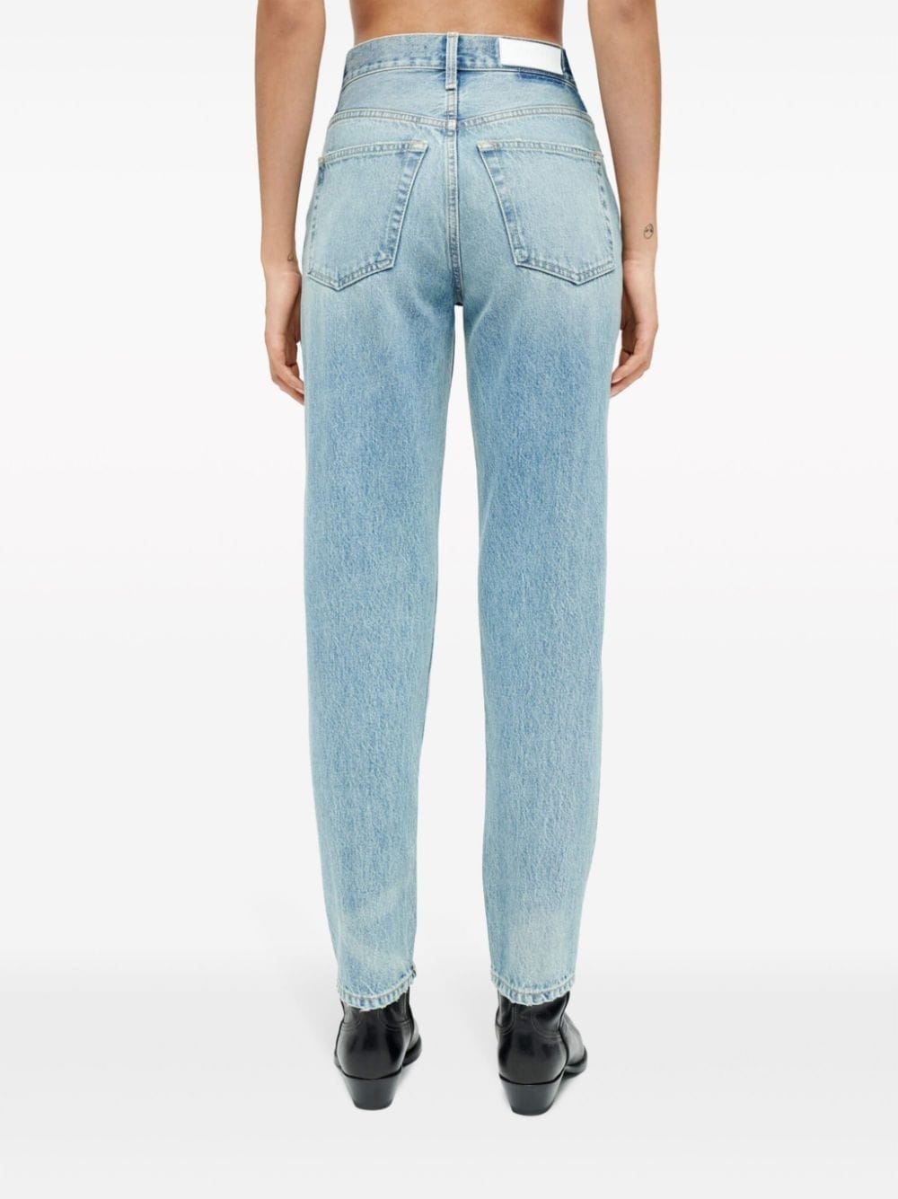 logo-patch tapered jeans - 4