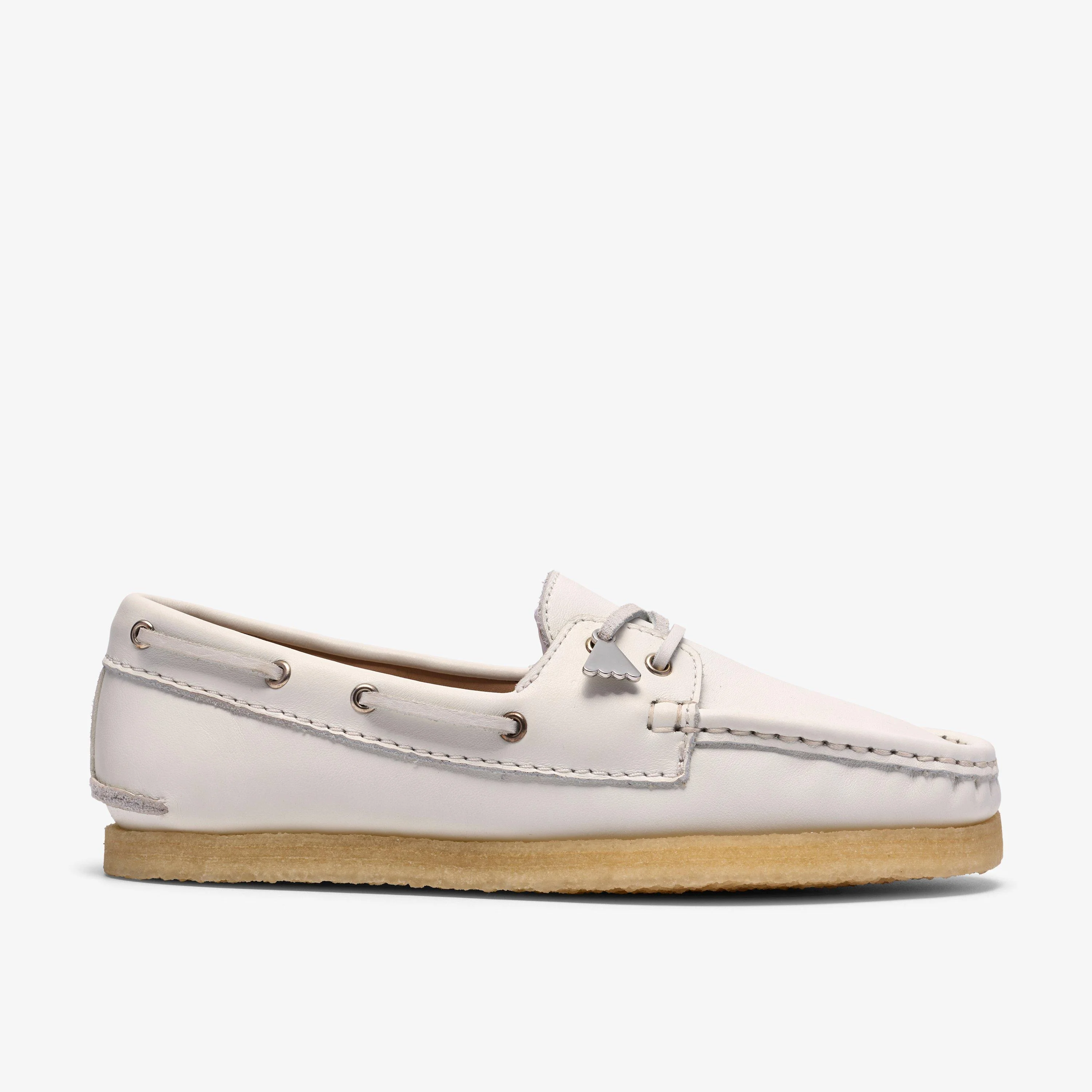 Godney Boat White Grain Leather - 1