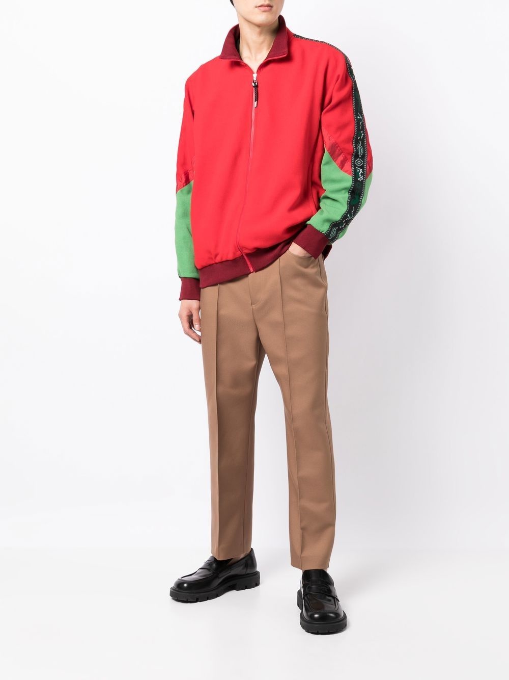 colour-block half-zip jumper - 2