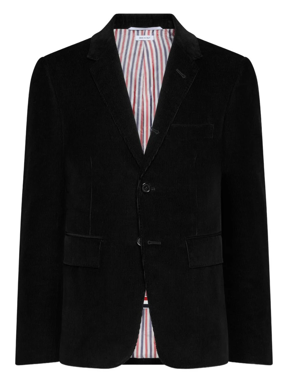 button-fastening corduroy-texture blazer - 1