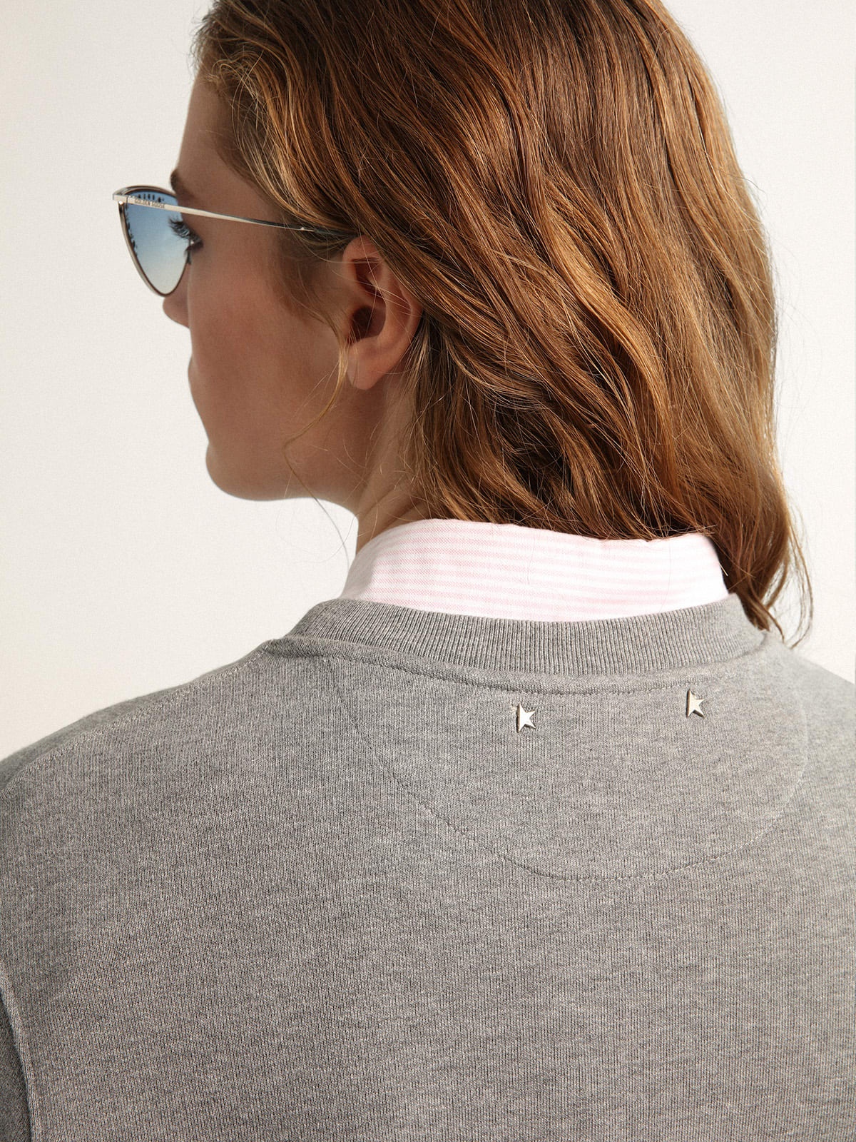 Gray Journey Collection sweatshirt with palm print and South Beach lettering in white - 5