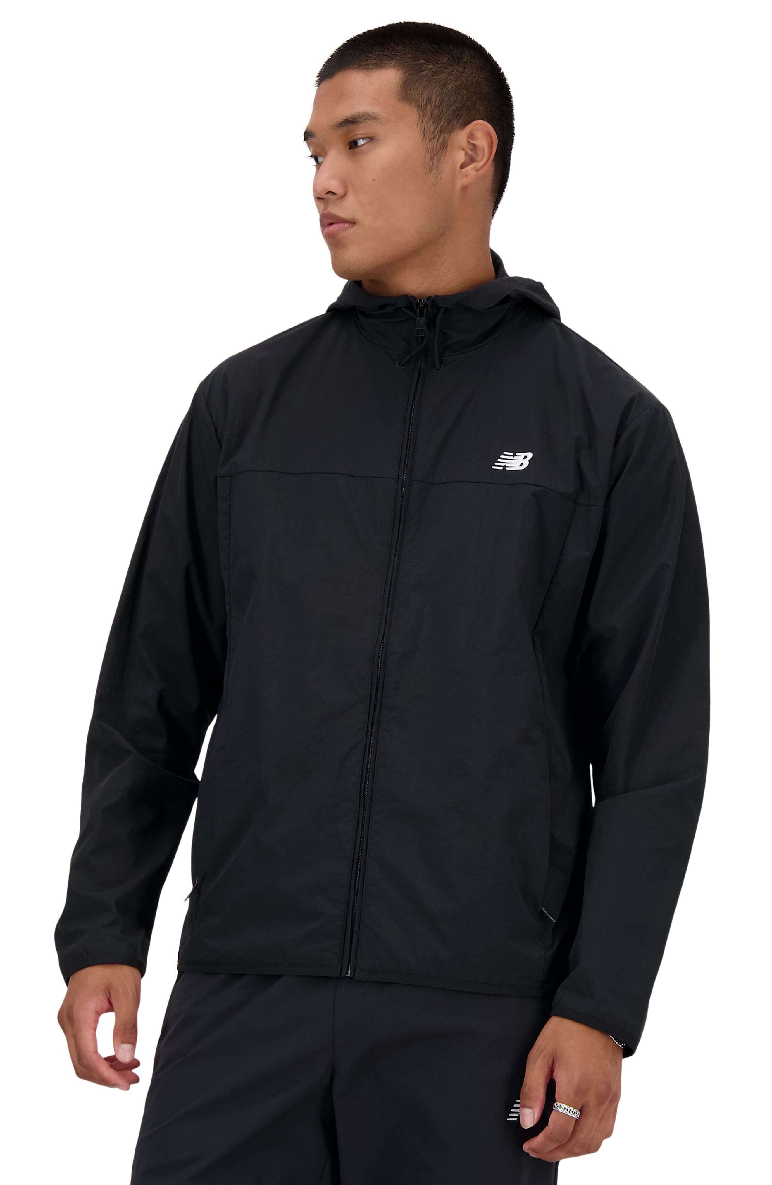 New Balance Athletics Woven Nylon Hooded Jacket in Black at Nordstrom - 5