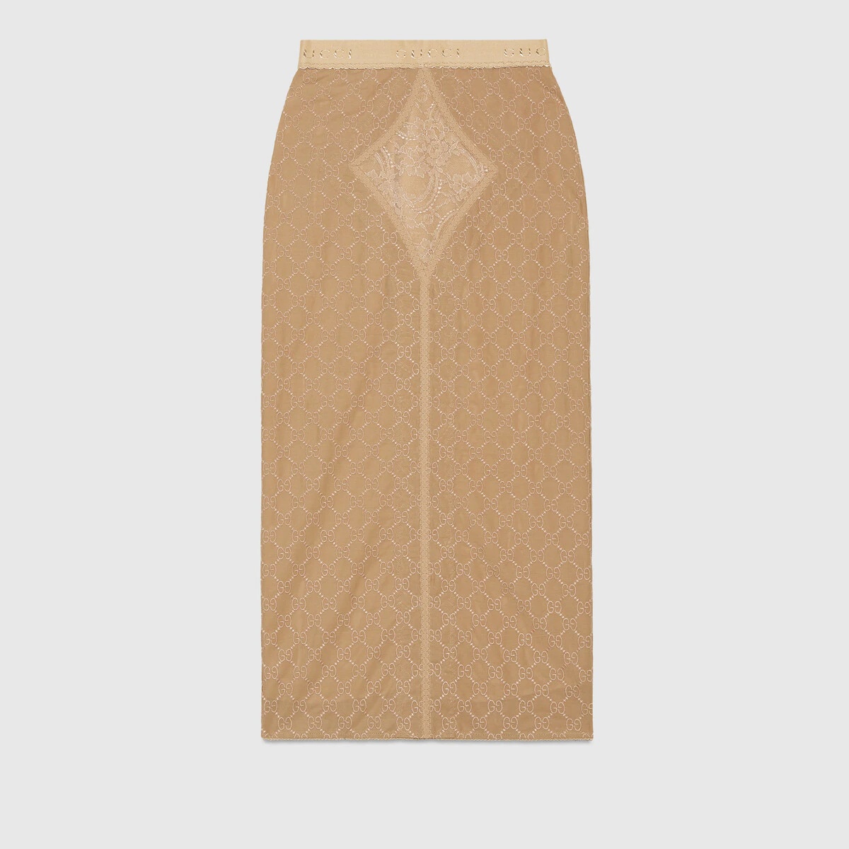 GG embroidered heavy tulle skirt - 1