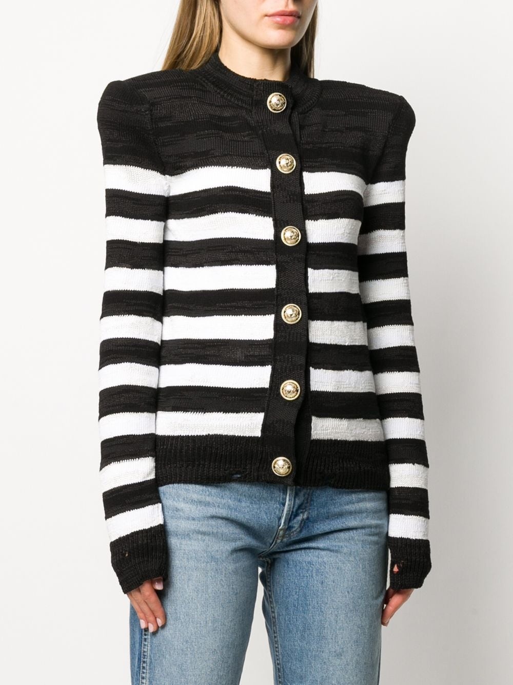 structured striped cardigan - 3