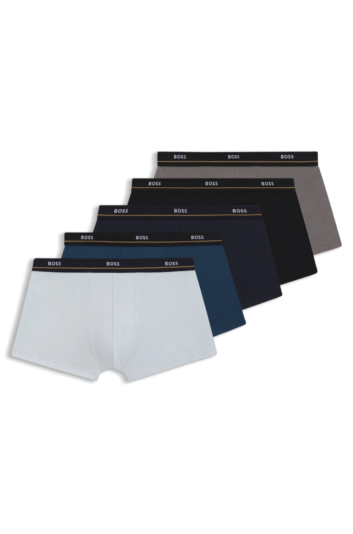FIVE-PACK OF STRETCH-COTTON TRUNKS WITH LOGO WAISTBANDS - 1