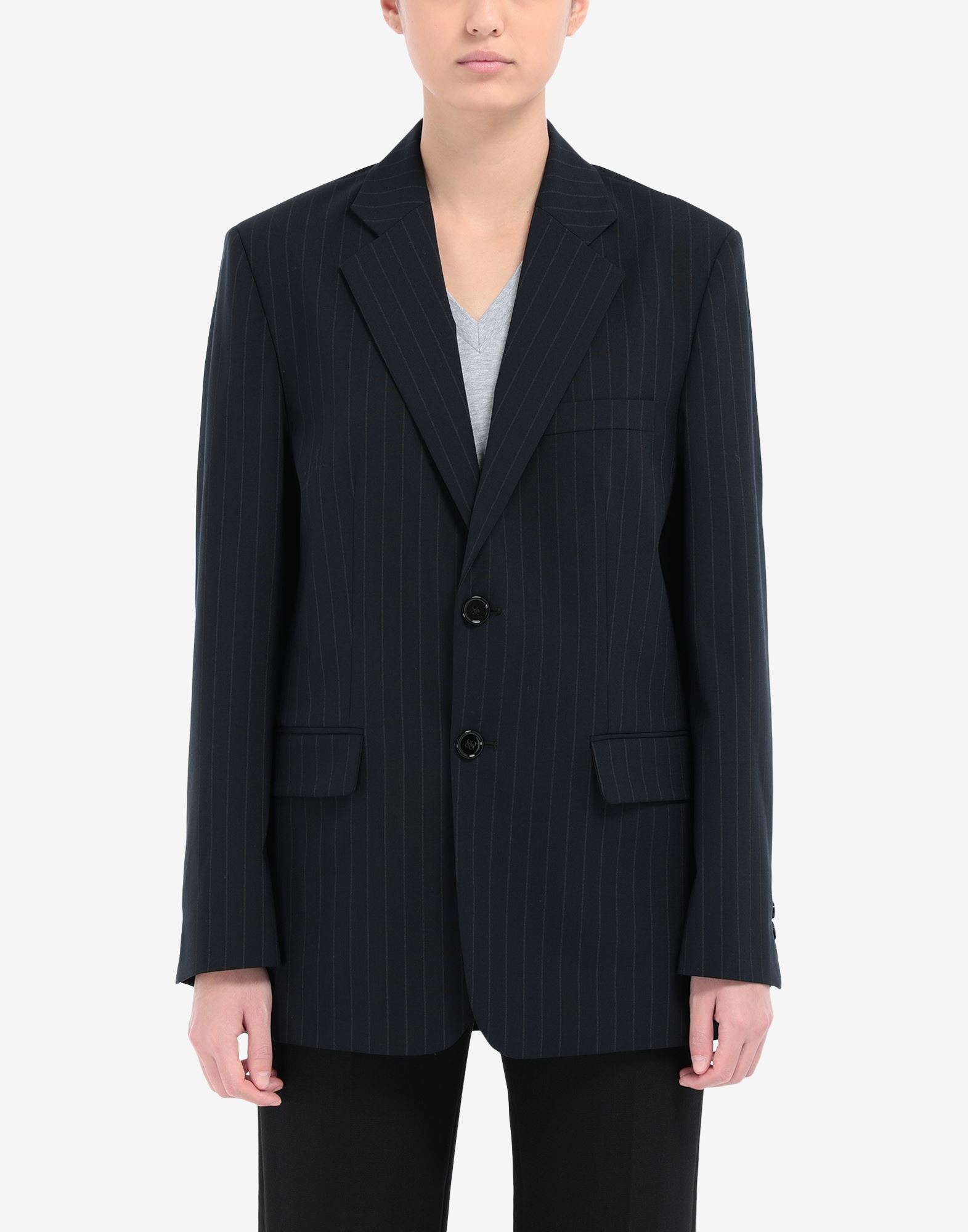 Pinstripe wool blazer - 5