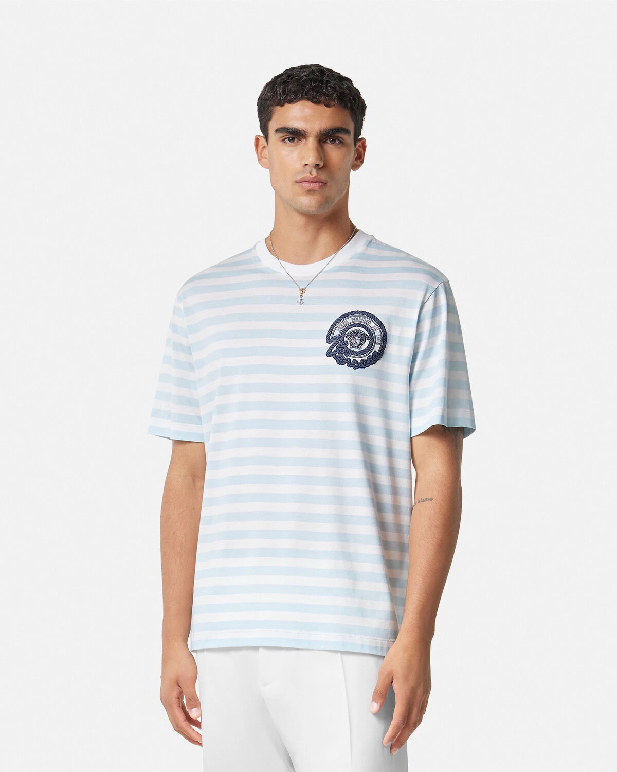 VERSACE Nautical Stripe T-Shirt | REVERSIBLE